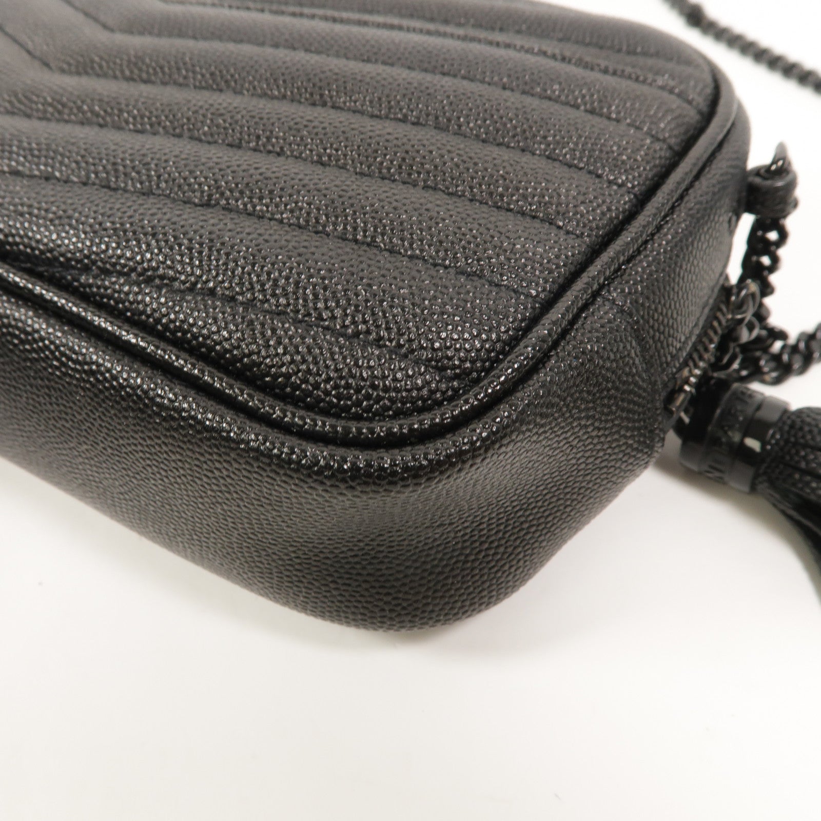 SAINT LAURENT 牛皮皮革Lou Mini鏈帶肩背袋