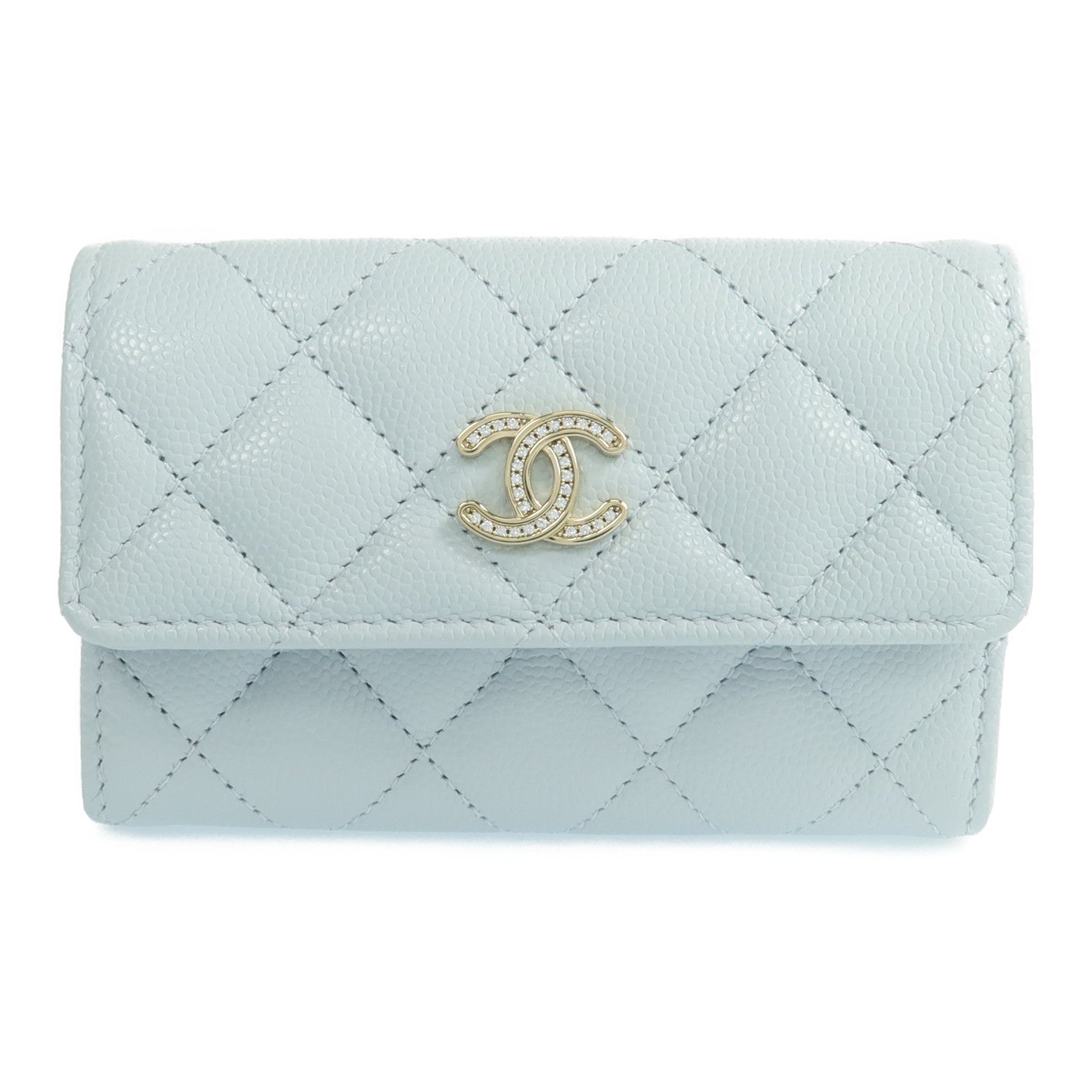 CHANEL 牛皮皮革Card Case銀扣卡片套