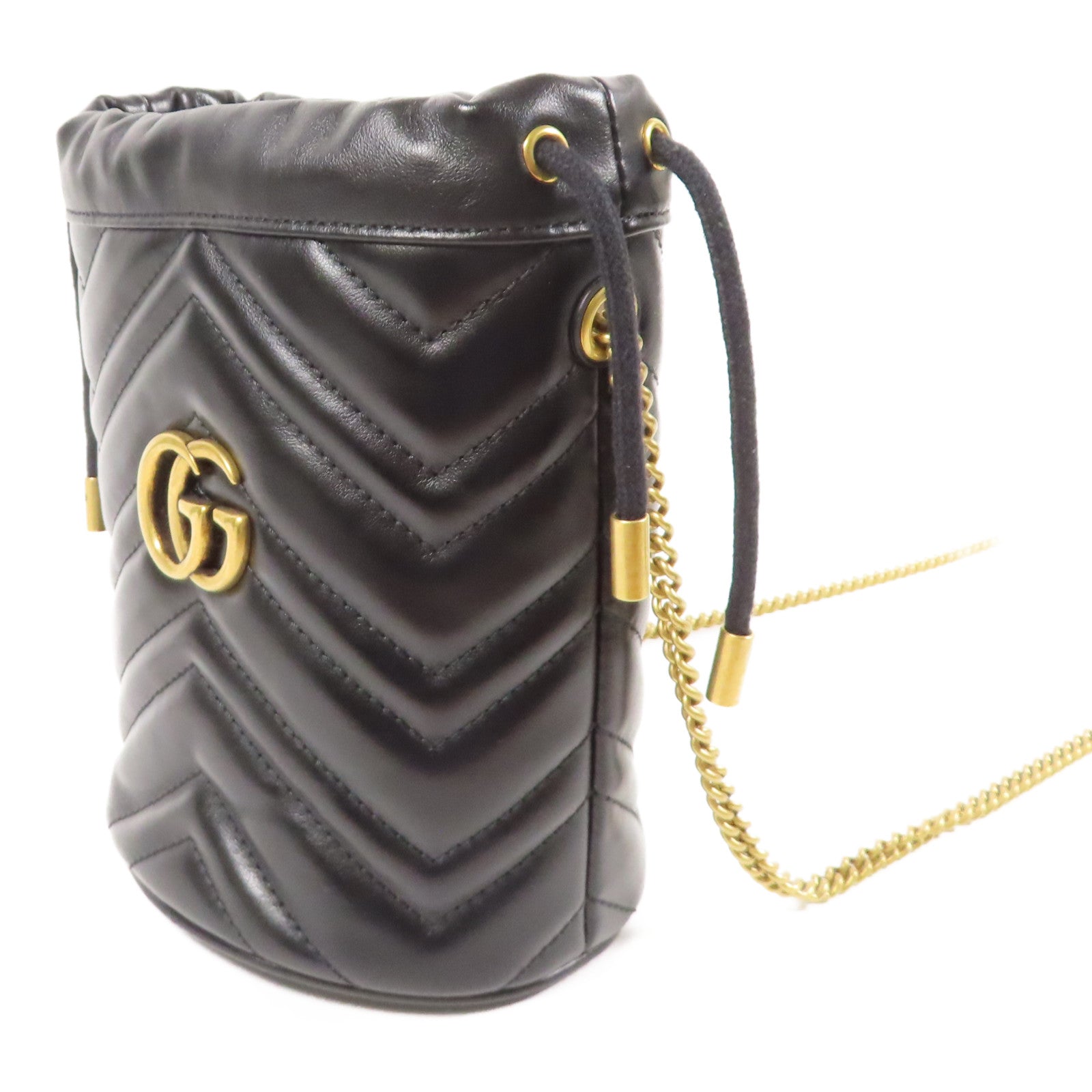 GUCCI 【激減優惠】牛皮皮革GG Marmont金扣鏈帶肩背袋