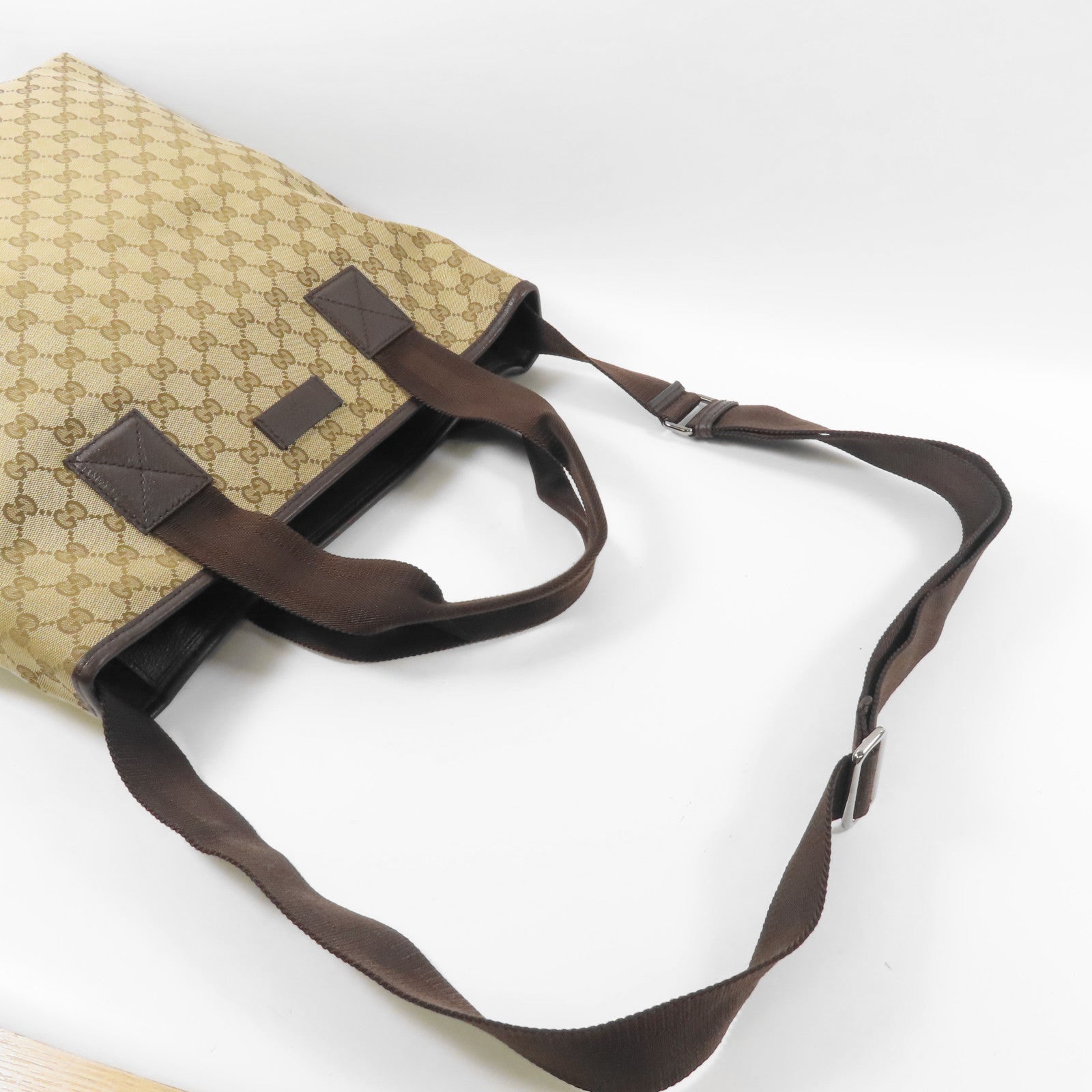 GUCCI 帆布2 Way Shoulder銀扣手挽肩背兩用袋
