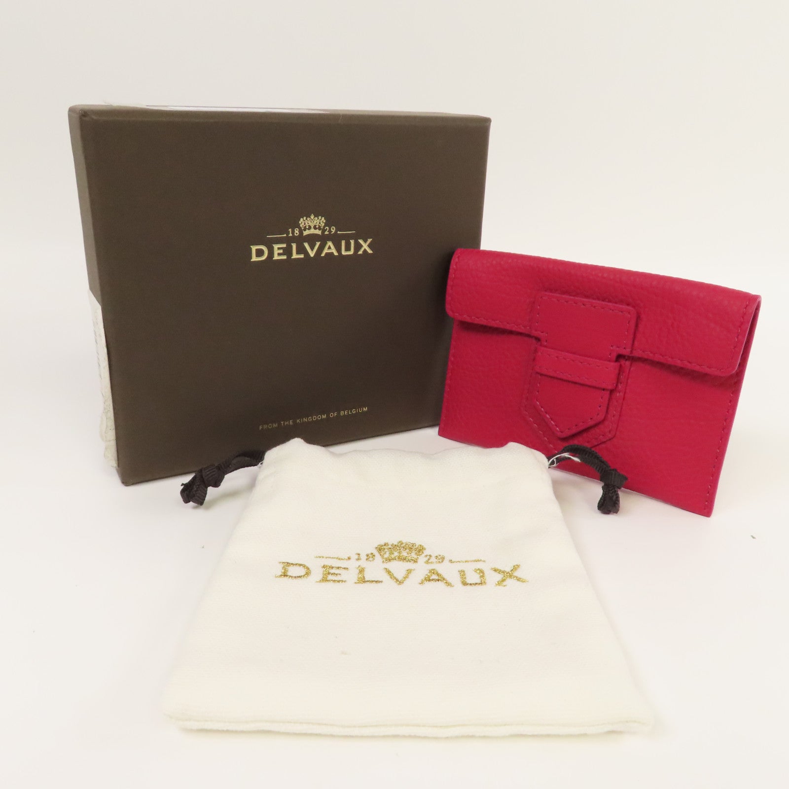 SELECTION 【激減優惠】牛皮皮革Delvaux Card Case卡片套紅色
