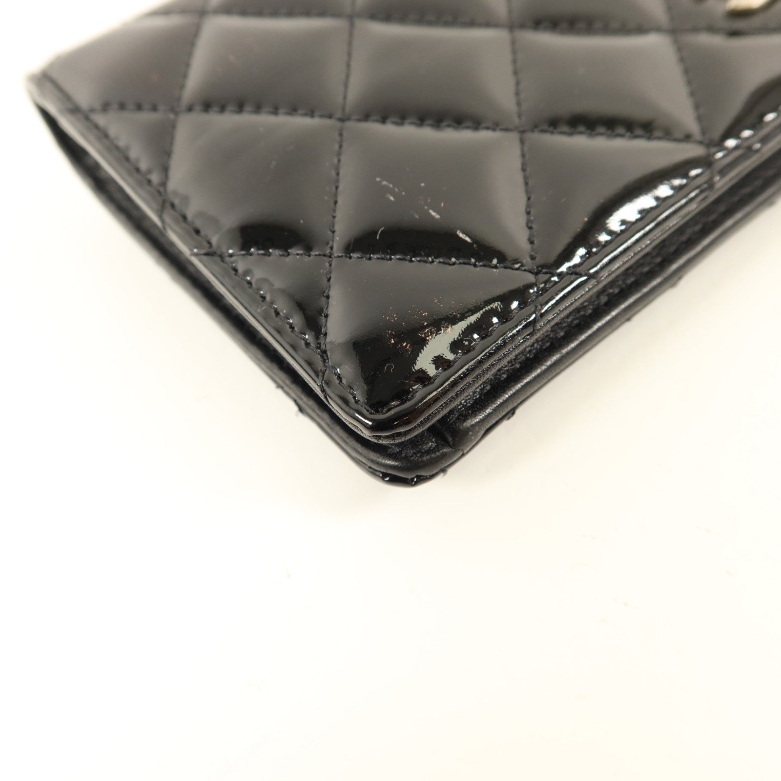 CHANEL 漆皮皮革Long Bifold Wallet銀扣長錢包
