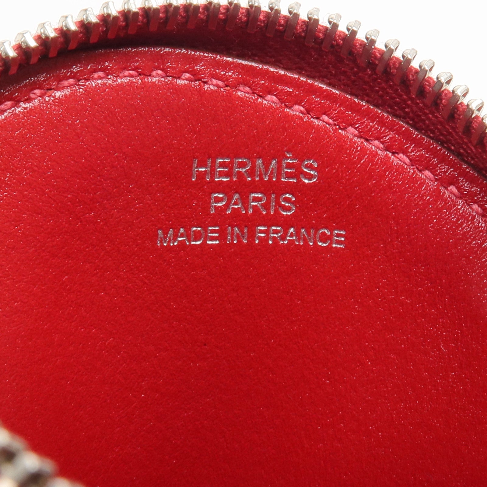 HERMES Tadelakt皮革Tutti Frutti Apple Coin Purse零錢包Rouge Vif