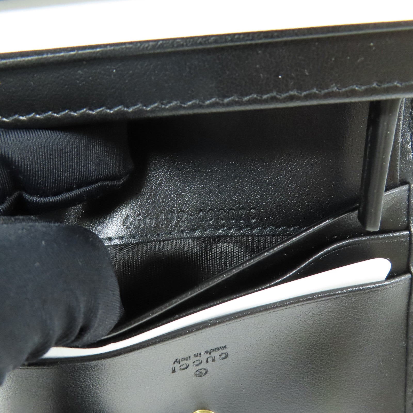 GUCCI Chevron皮革GG Marmont Small Wallet金扣錢包