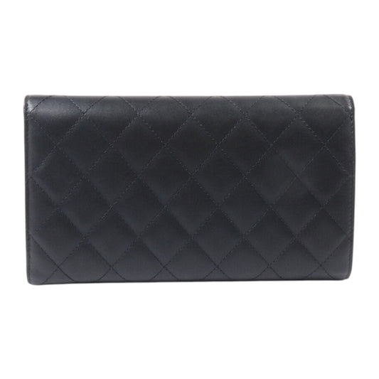 CHANEL 牛皮皮革Cambon Wallet銀扣長錢包