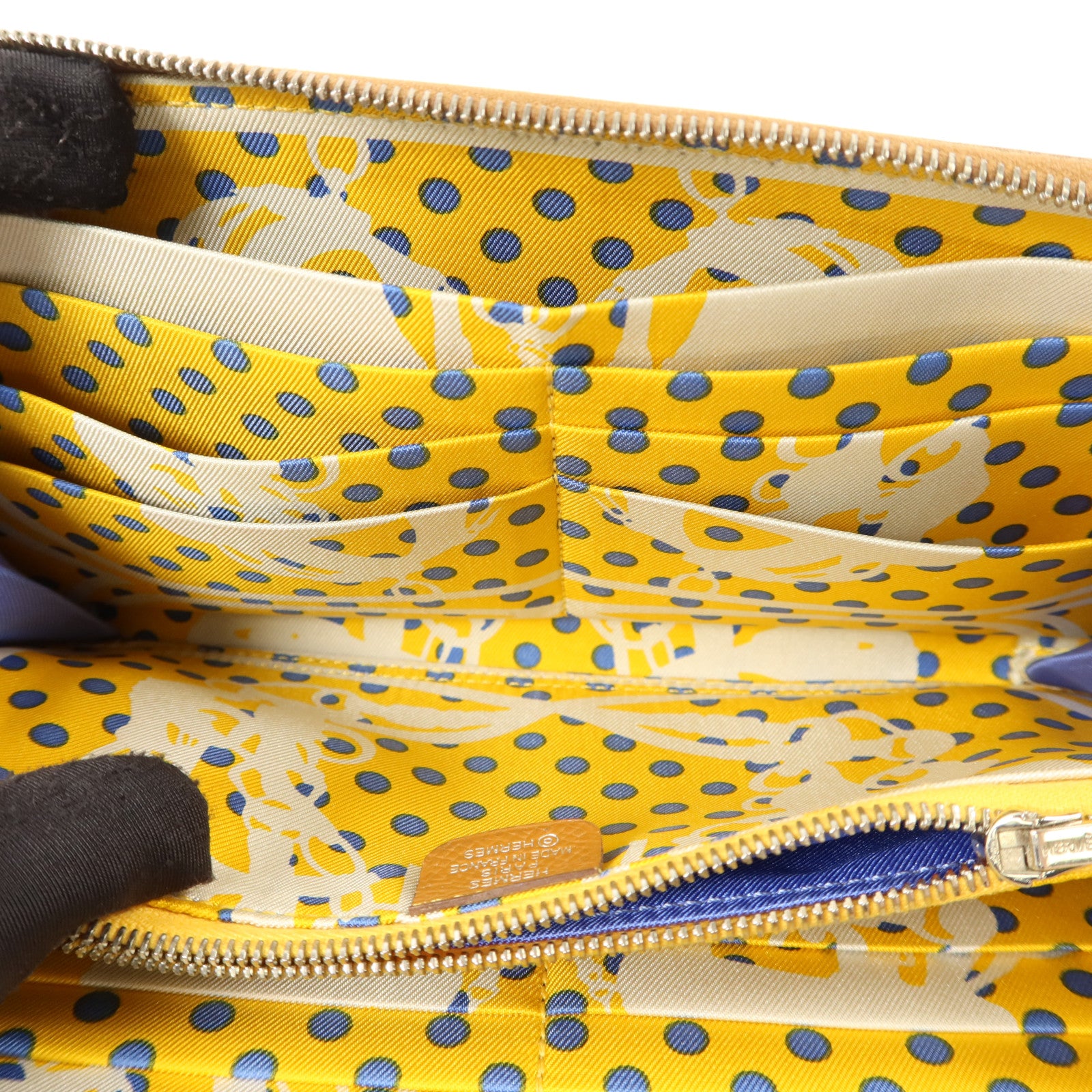 HERMES Epsom皮革Silk'In Long Wallet長錢包Gold