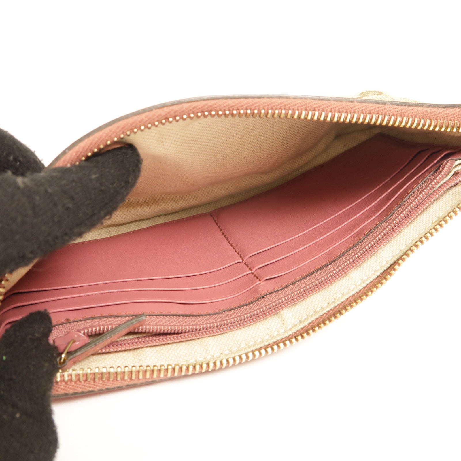 GUCCI 帆布Pouch金扣手拿包