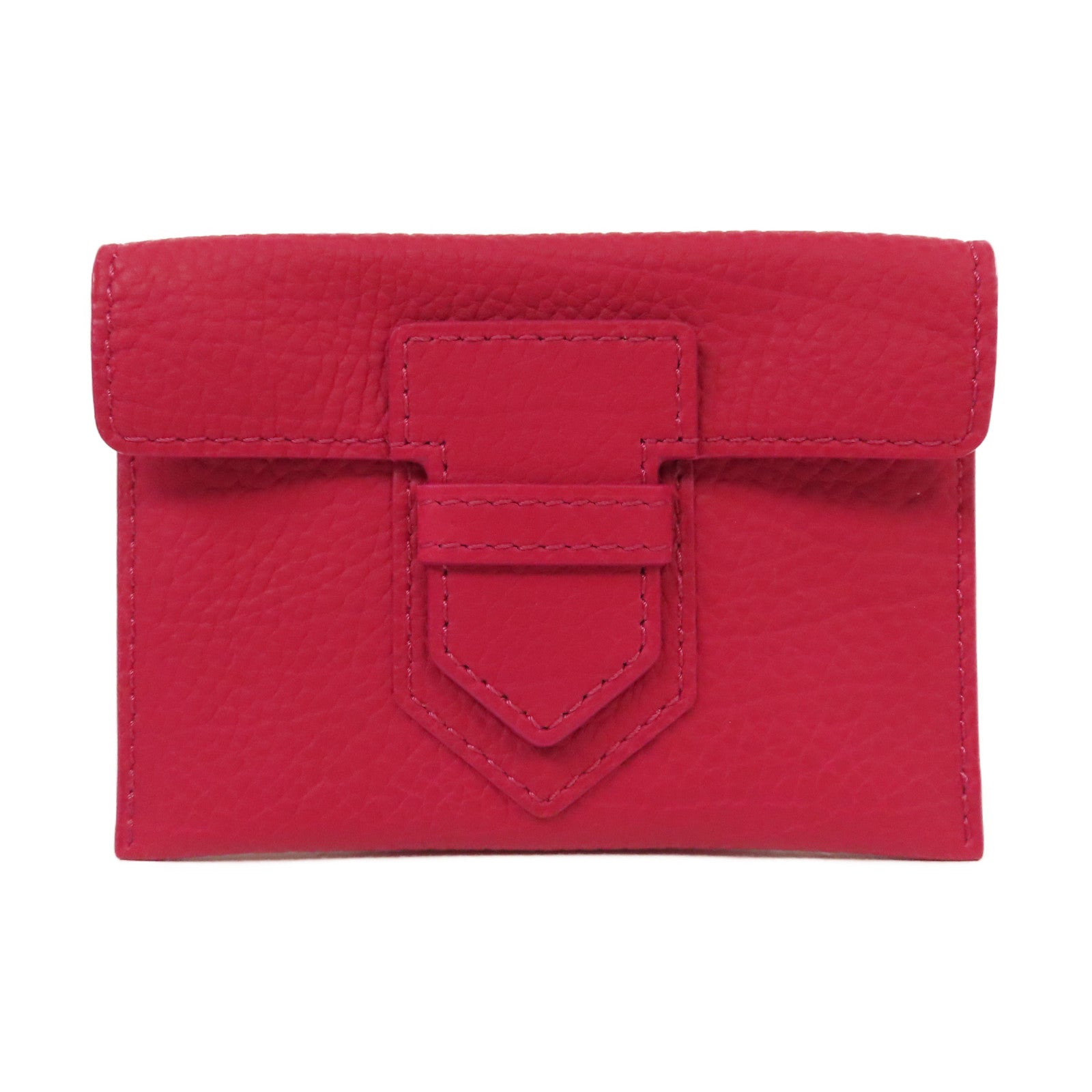 SELECTION 【激減優惠】牛皮皮革Delvaux Card Case卡片套紅色