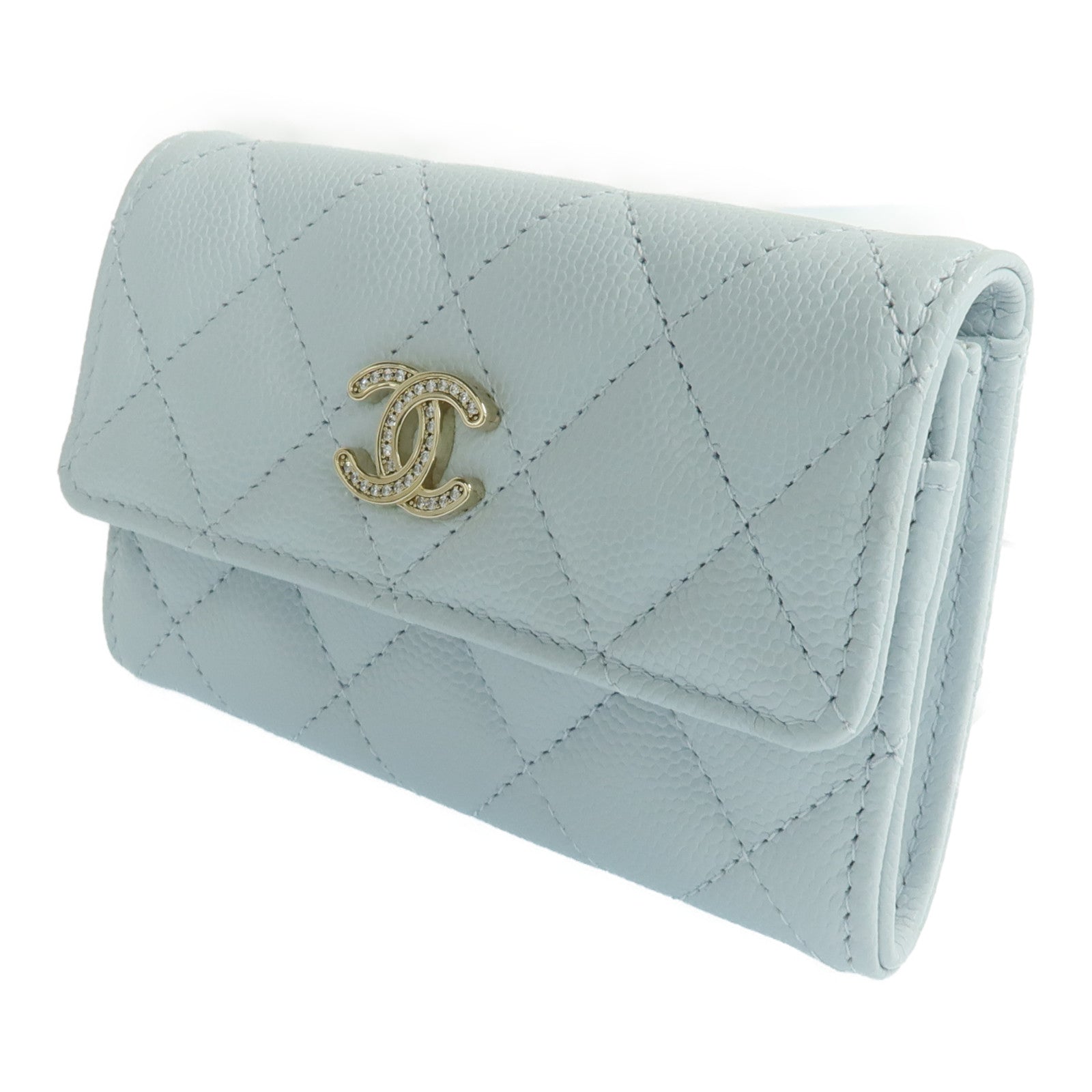 CHANEL 牛皮皮革Card Case銀扣卡片套