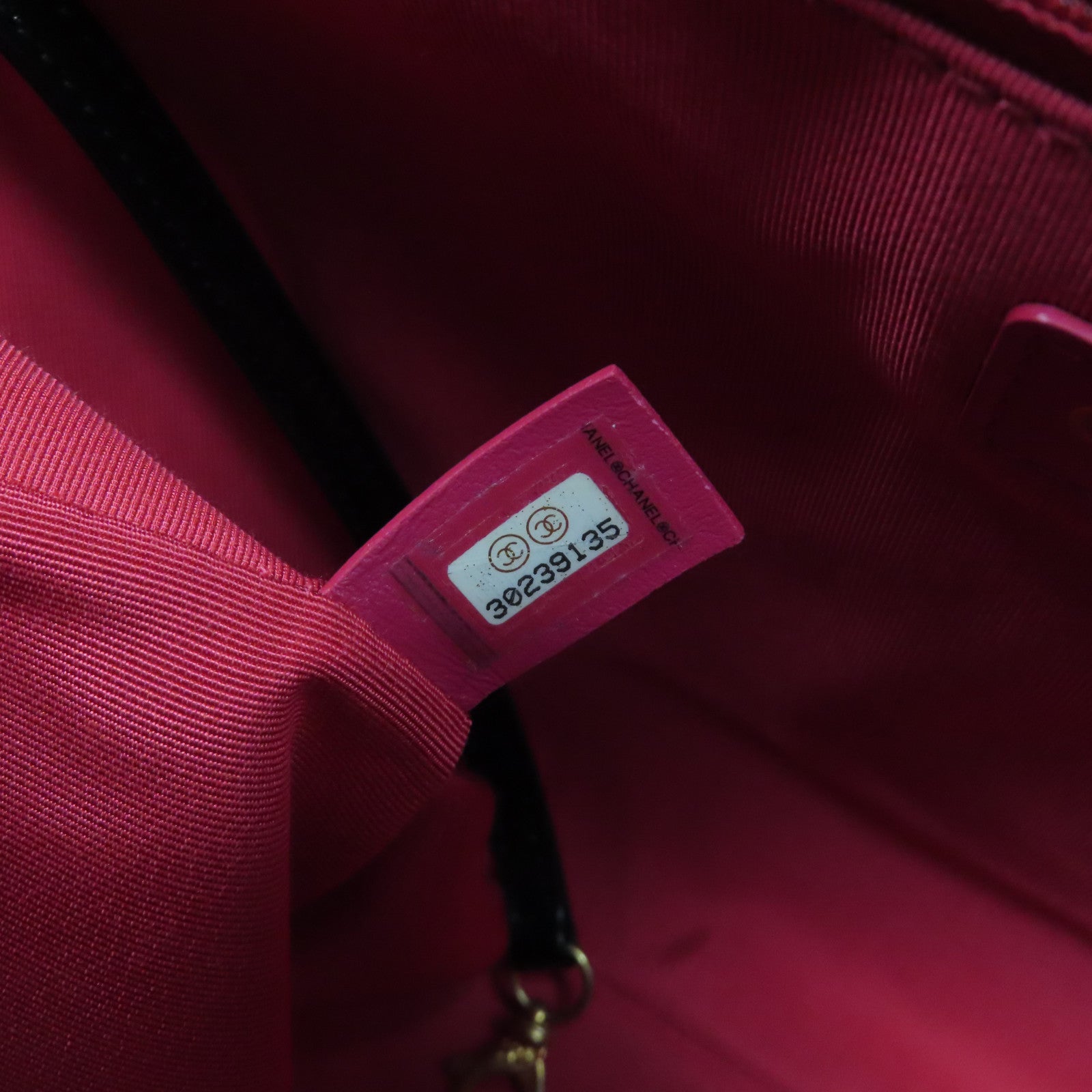 CHANEL 牛皮皮革Chain Tote手挽袋黑色