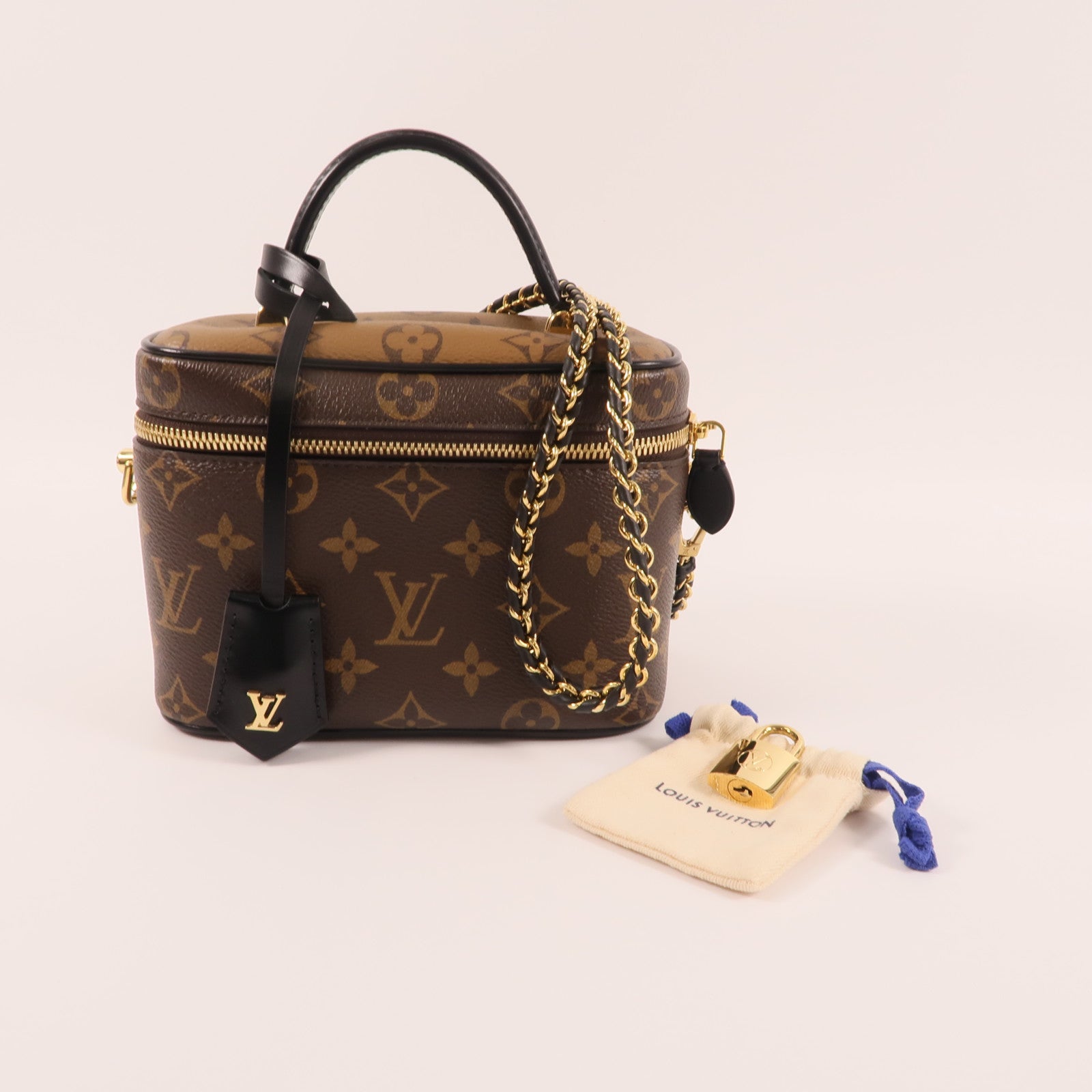 LOUIS VUITTON Monogram Reverse Vanity PM金扣手挽肩背兩用袋