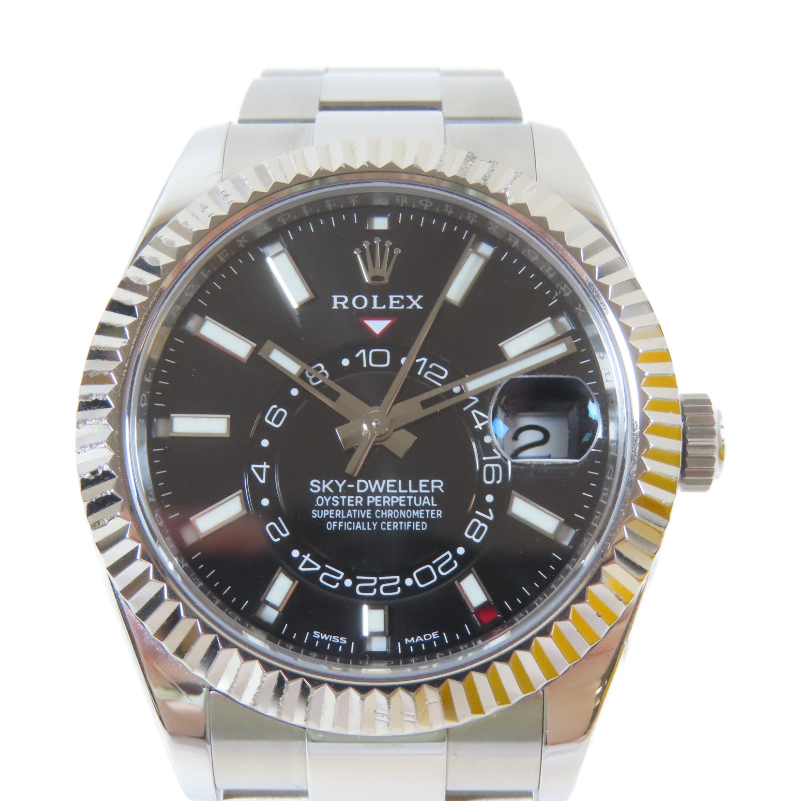 ROLEX Sky Dweller不鏽鋼手錶自動機芯黑色