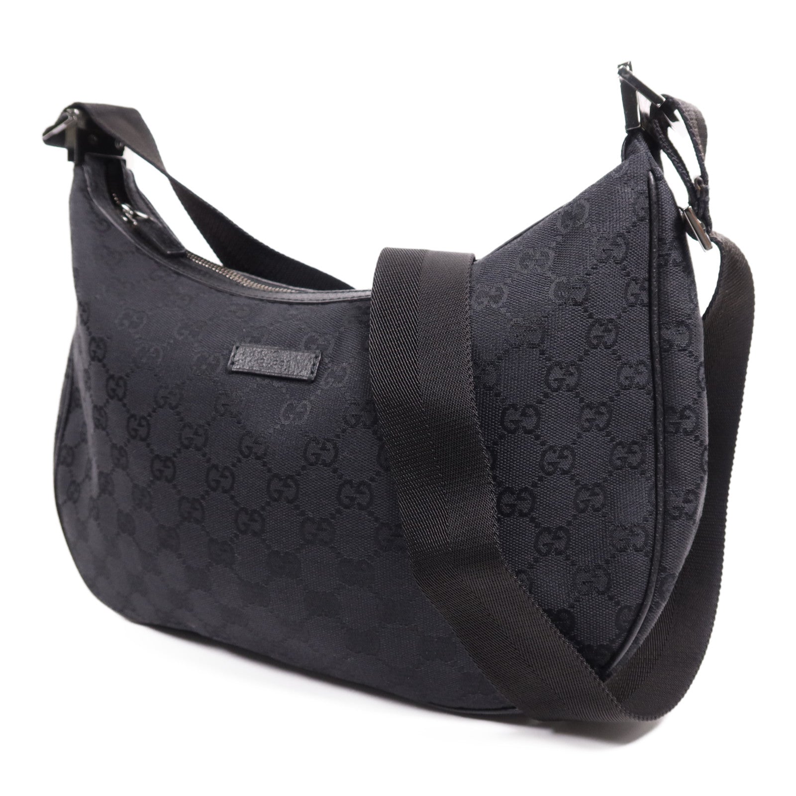 GUCCI 帆布Shoulder Bag銀扣肩背袋