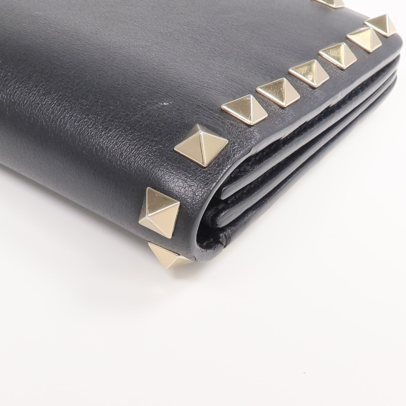 Valentino 牛皮皮革Rockstud Wallet金扣長錢包