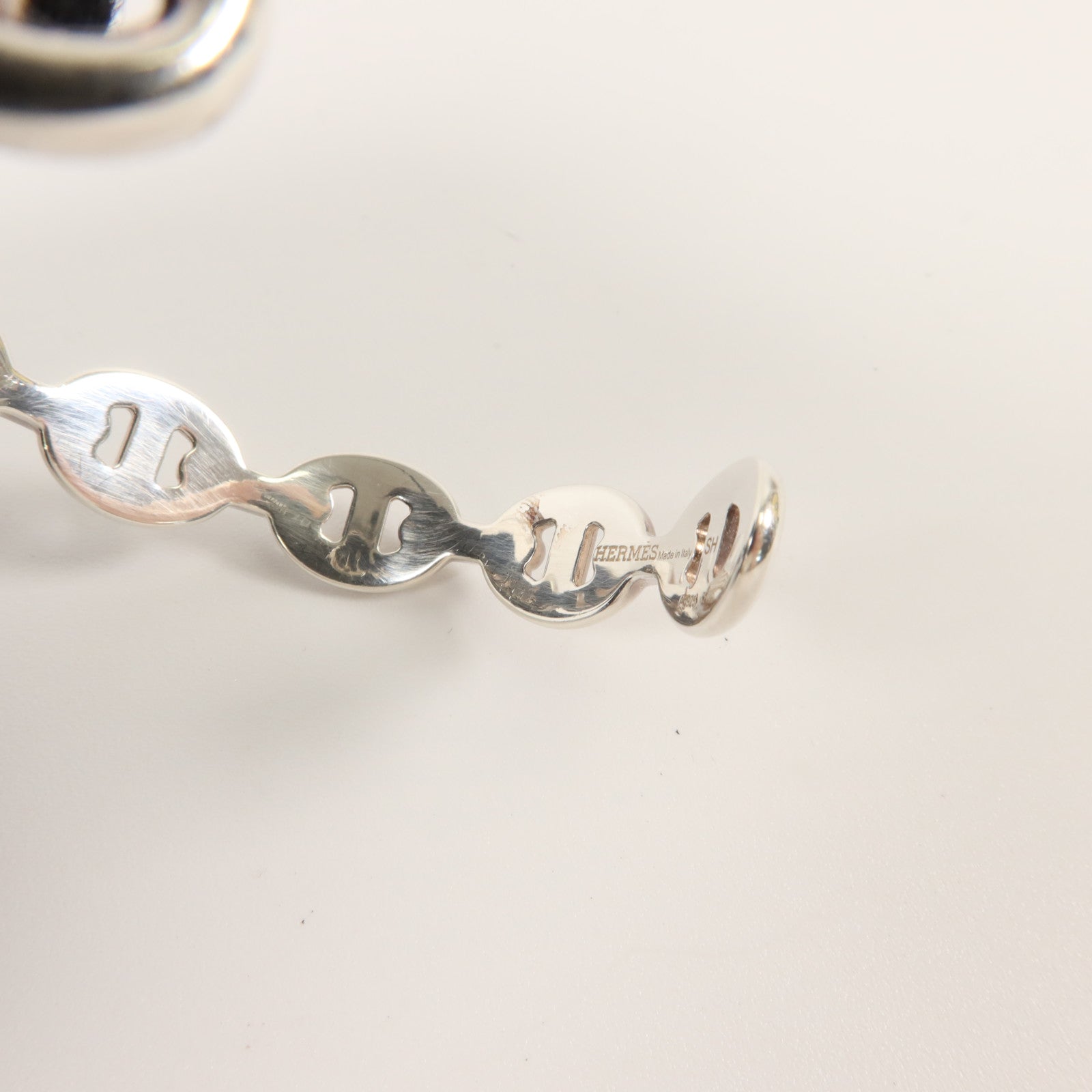 HERMES 925純銀Chaine d'ancre Enchainee Bangle手鐲