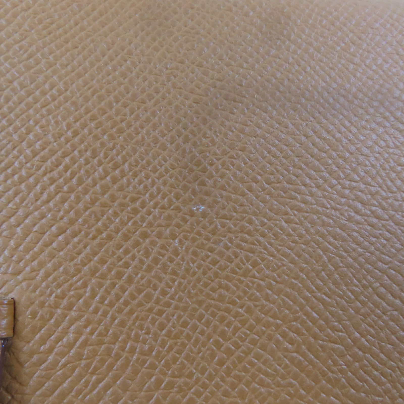 HERMES Epsom皮革Bearn Bifold Wallet銀扣長錢包Gold/金色/啡色