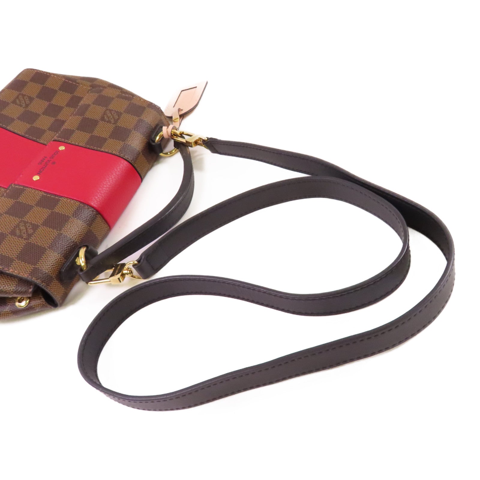 LOUIS VUITTON Damier Ebene Bond Street BB 2Way Shoulder Bag金扣手挽肩背兩用袋啡色/紅色