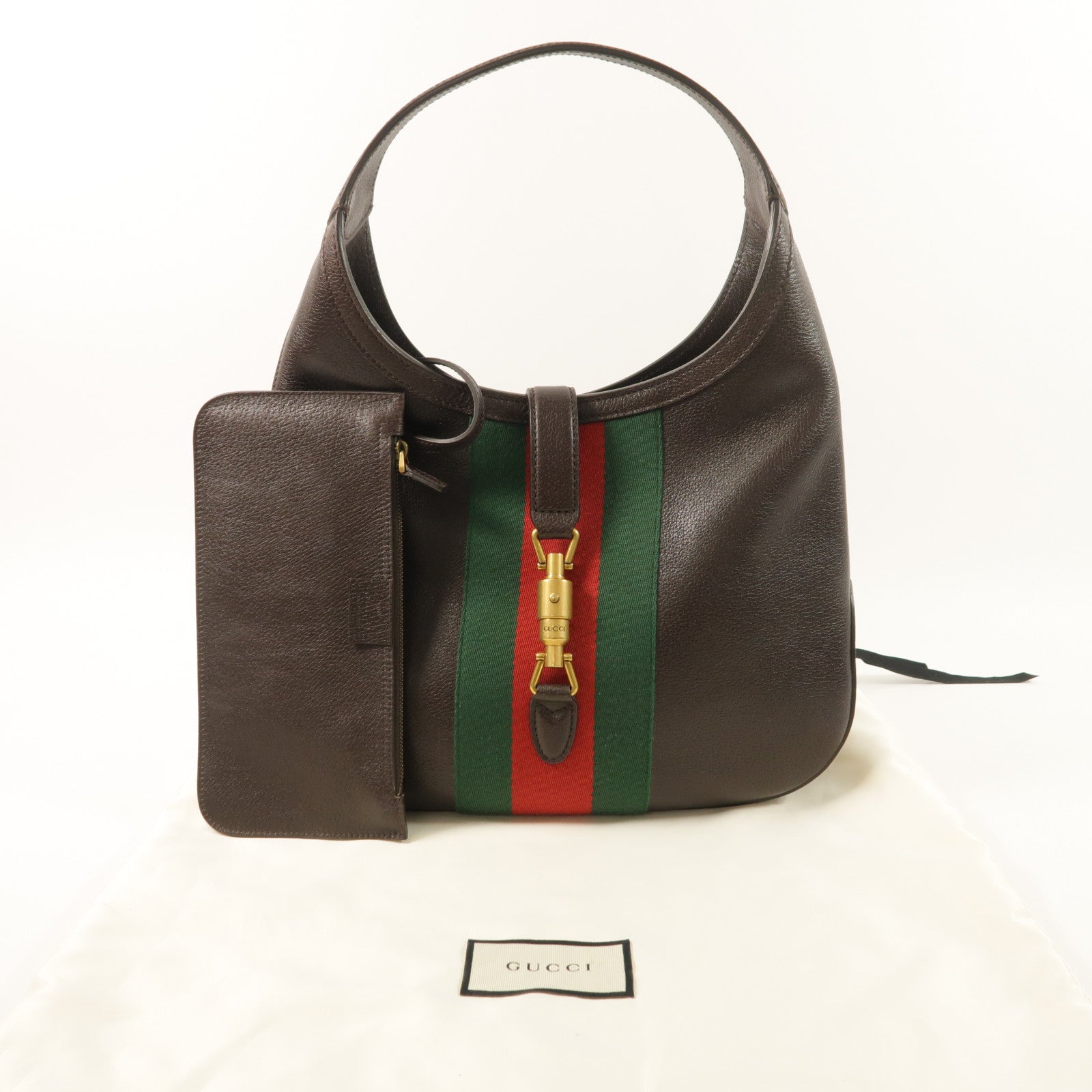 GUCCI 牛皮皮革Jackie Medium金扣肩背袋