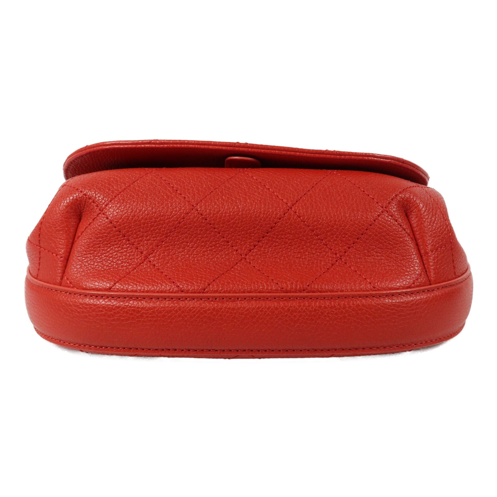 CHANEL 牛皮皮革Accordion Saddle Messenger鏈帶肩背袋