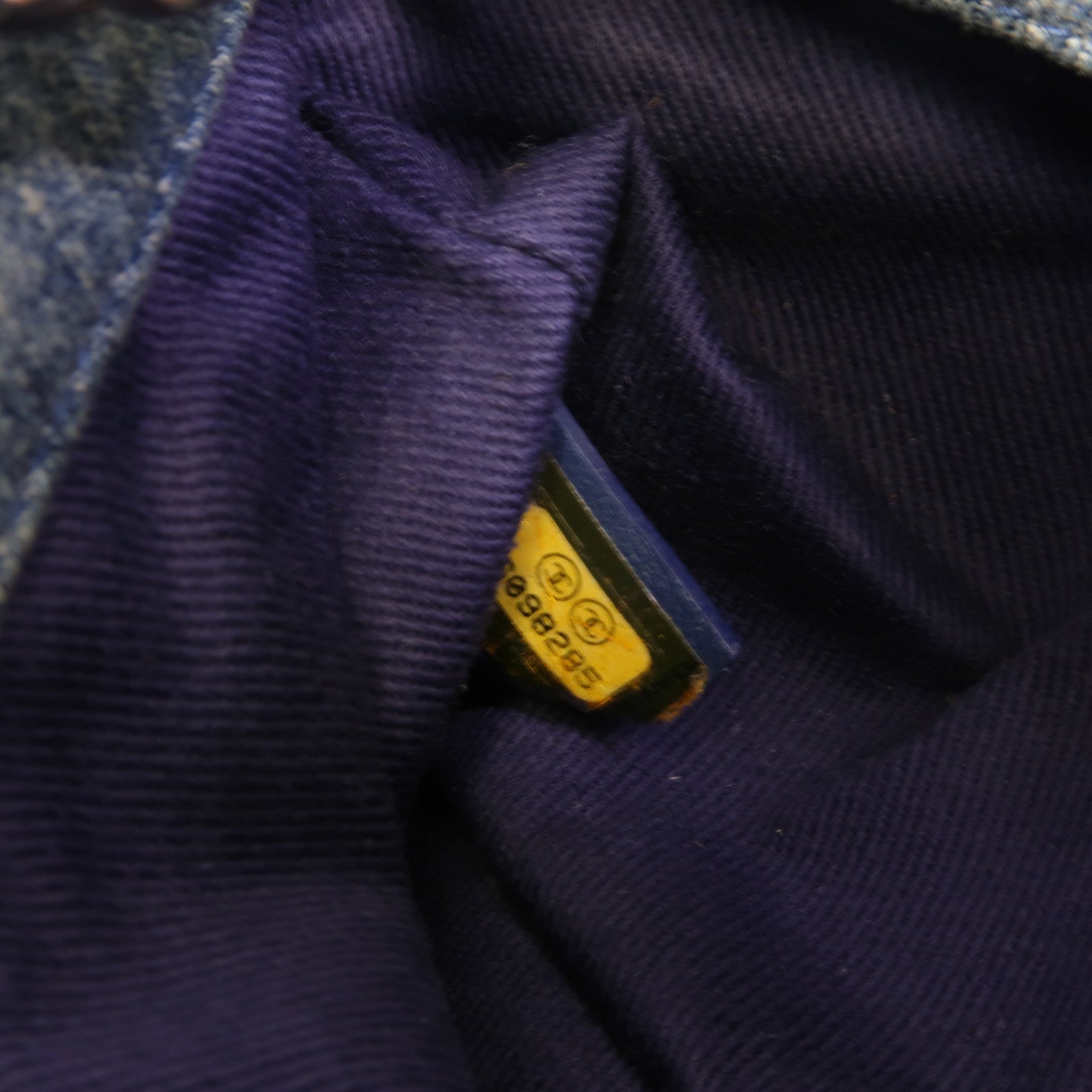 CHANEL Denim Mademoiselle Camellia肩背袋