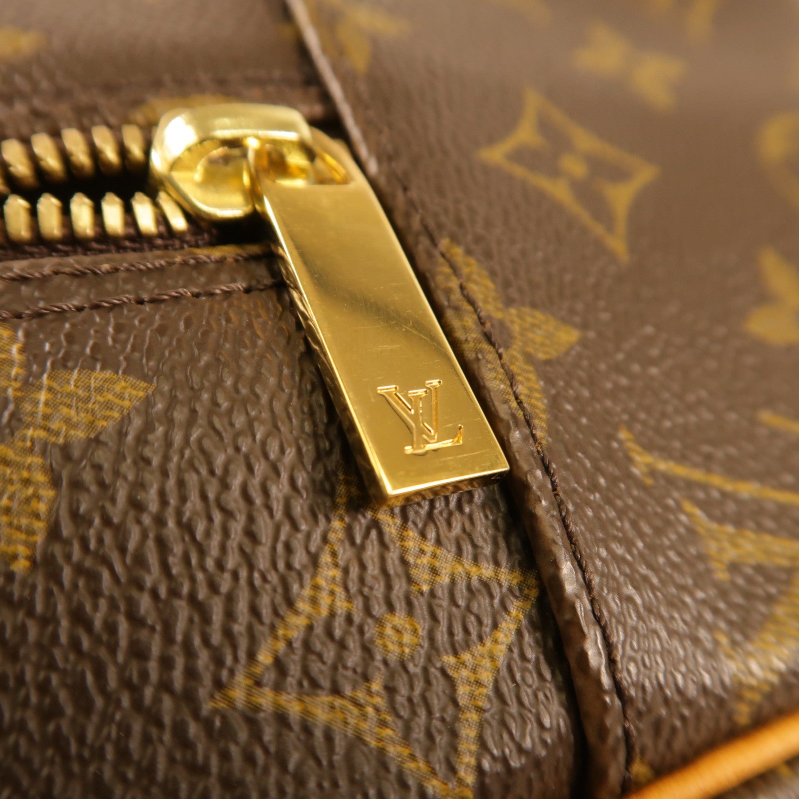 LOUIS VUITTON Monogram Cite GM金扣肩背袋棕色