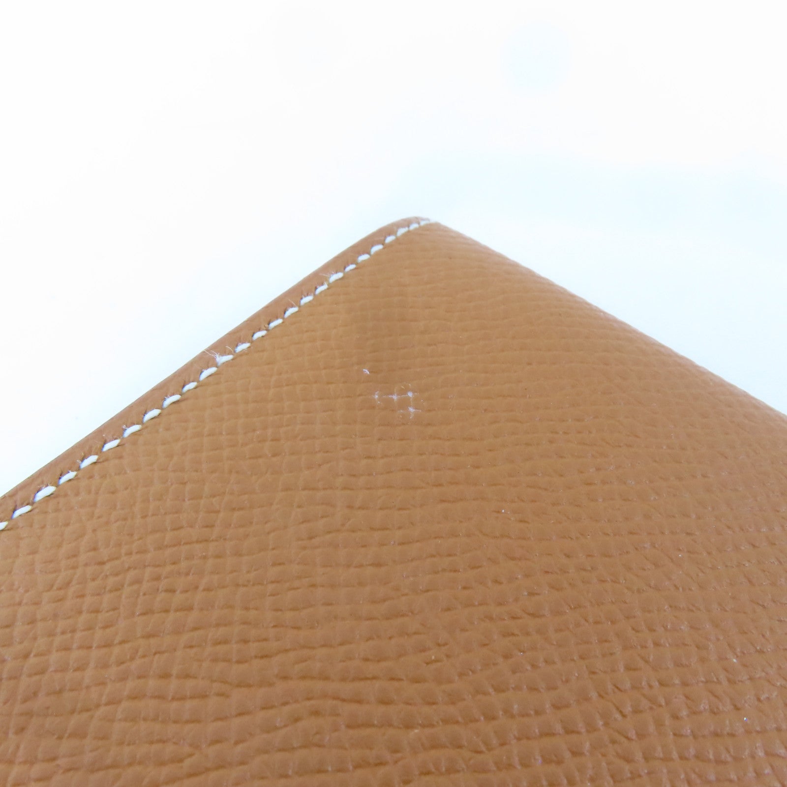 HERMES Epsom皮革Bearn Bifold Wallet銀扣長錢包Gold/金色/啡色
