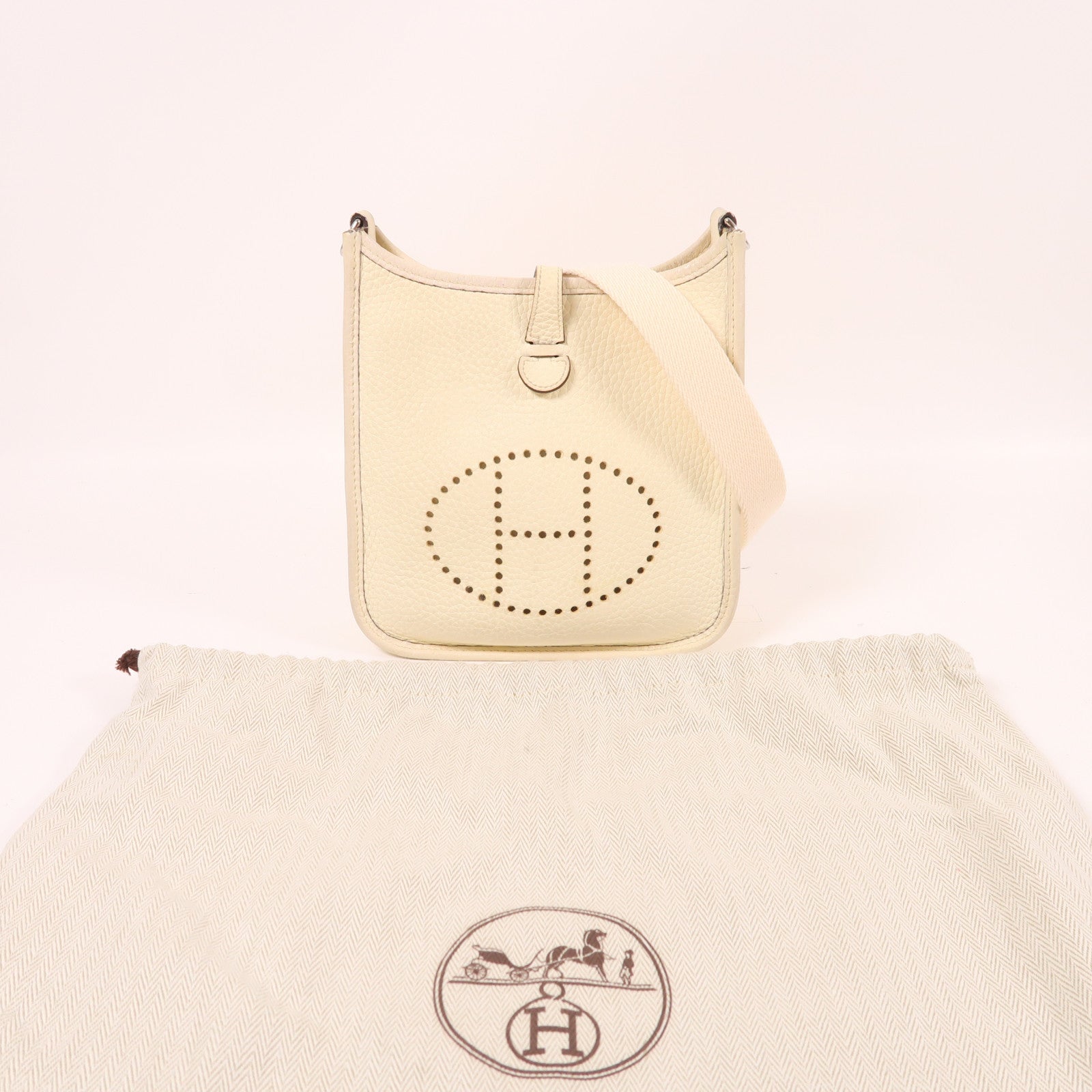 HERMES Clemence皮革Evelyne TPM銀扣肩背袋