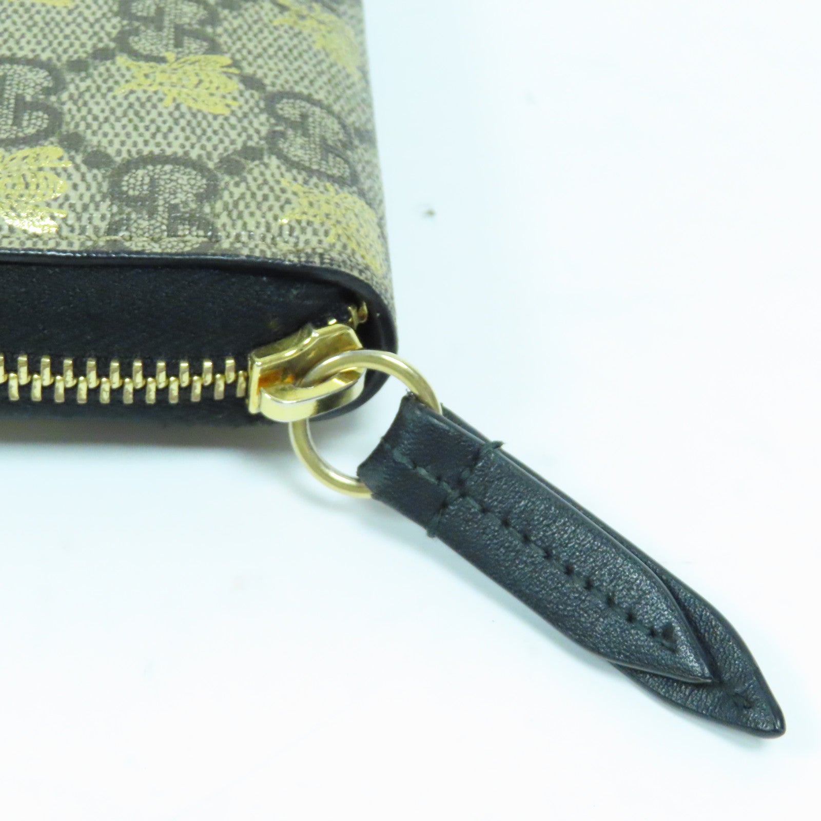 GUCCI 【激減優惠】塗層帆布Zipper Long Wallet金扣長錢包啡色/黑色