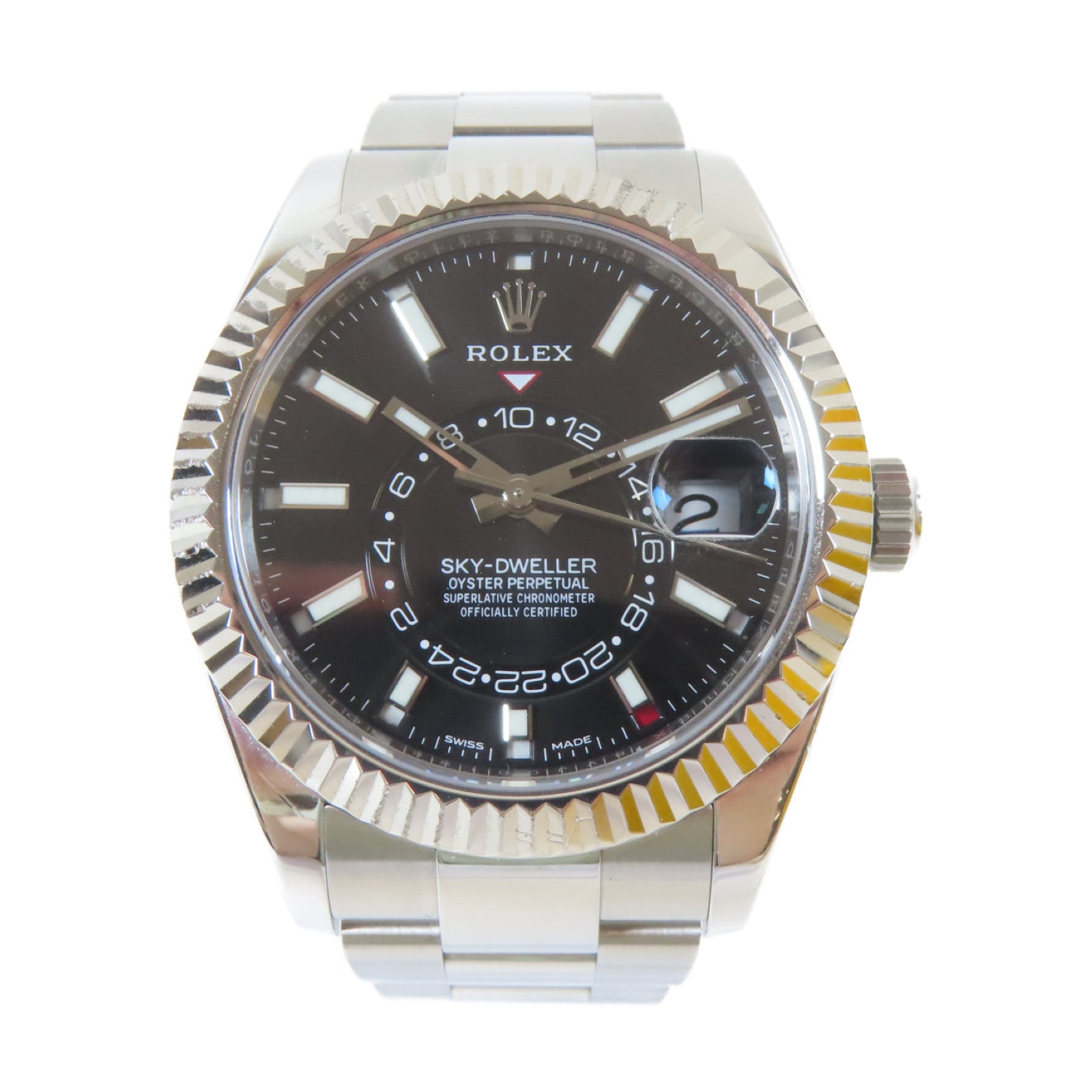 ROLEX Sky Dweller不鏽鋼手錶自動機芯黑色