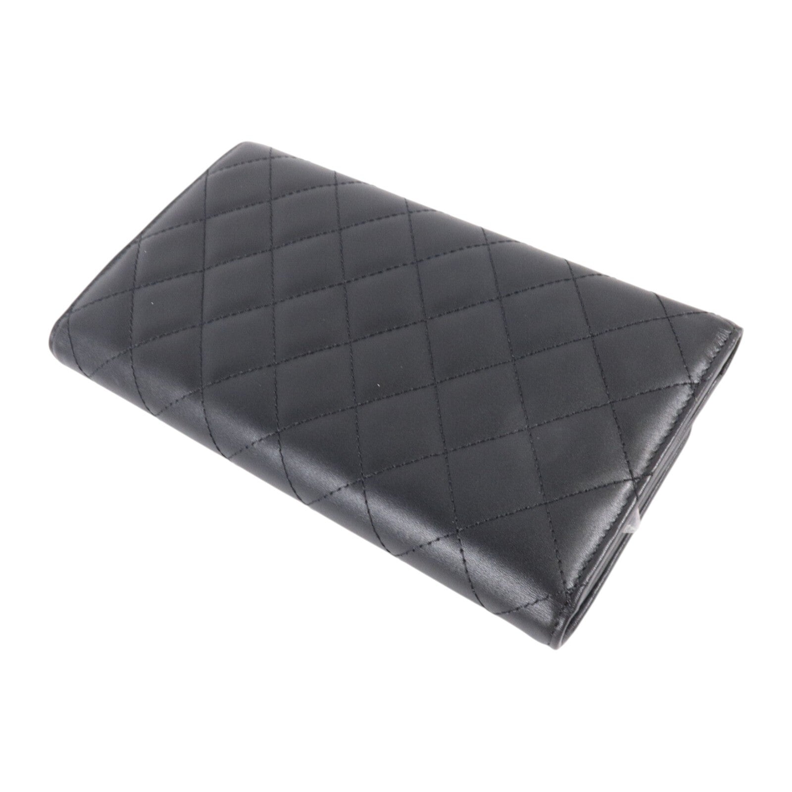 CHANEL 牛皮皮革Cambon Wallet銀扣長錢包
