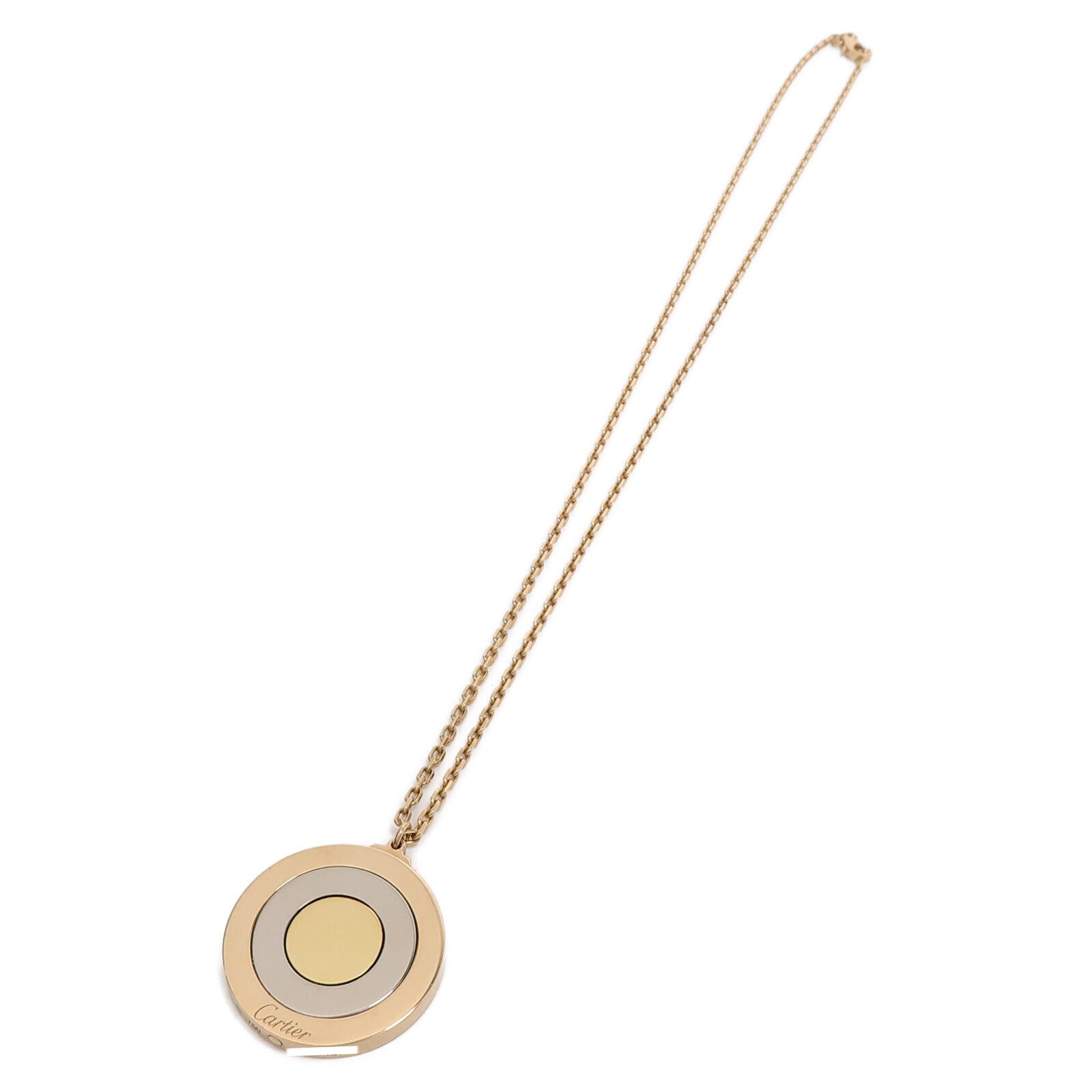 CARTIER 18K黃金/白金/玫瑰金Cirular Spinning Pendent項鍊