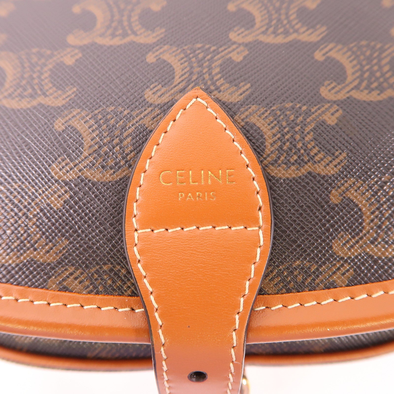 CELINE 塗層帆布Folco金扣肩背袋