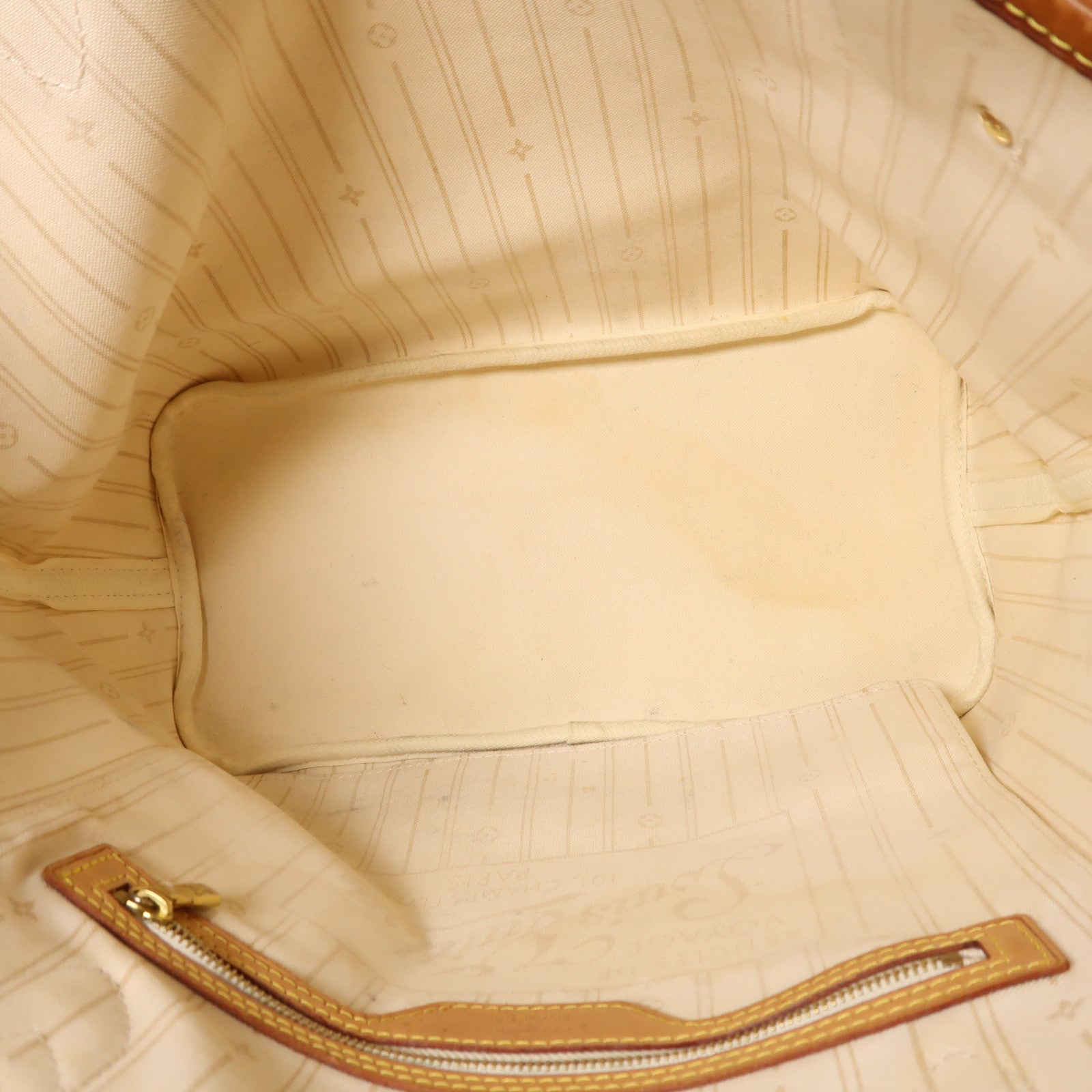 LOUIS VUITTON Damier Azur Neverfull MM金扣肩背袋