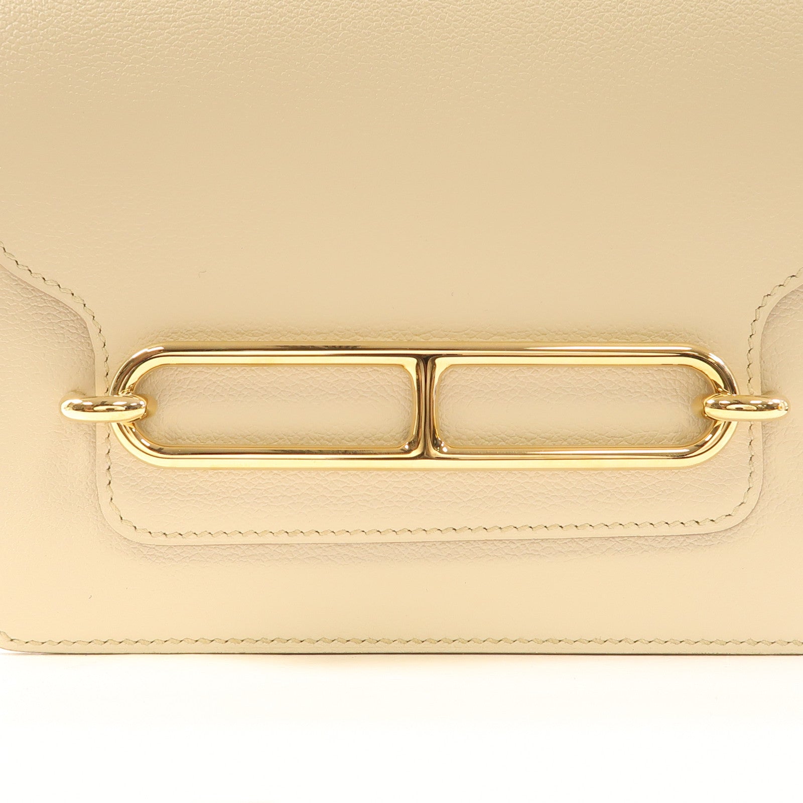 HERMES Evercolor皮革Mini Roulis金扣肩背袋Beton