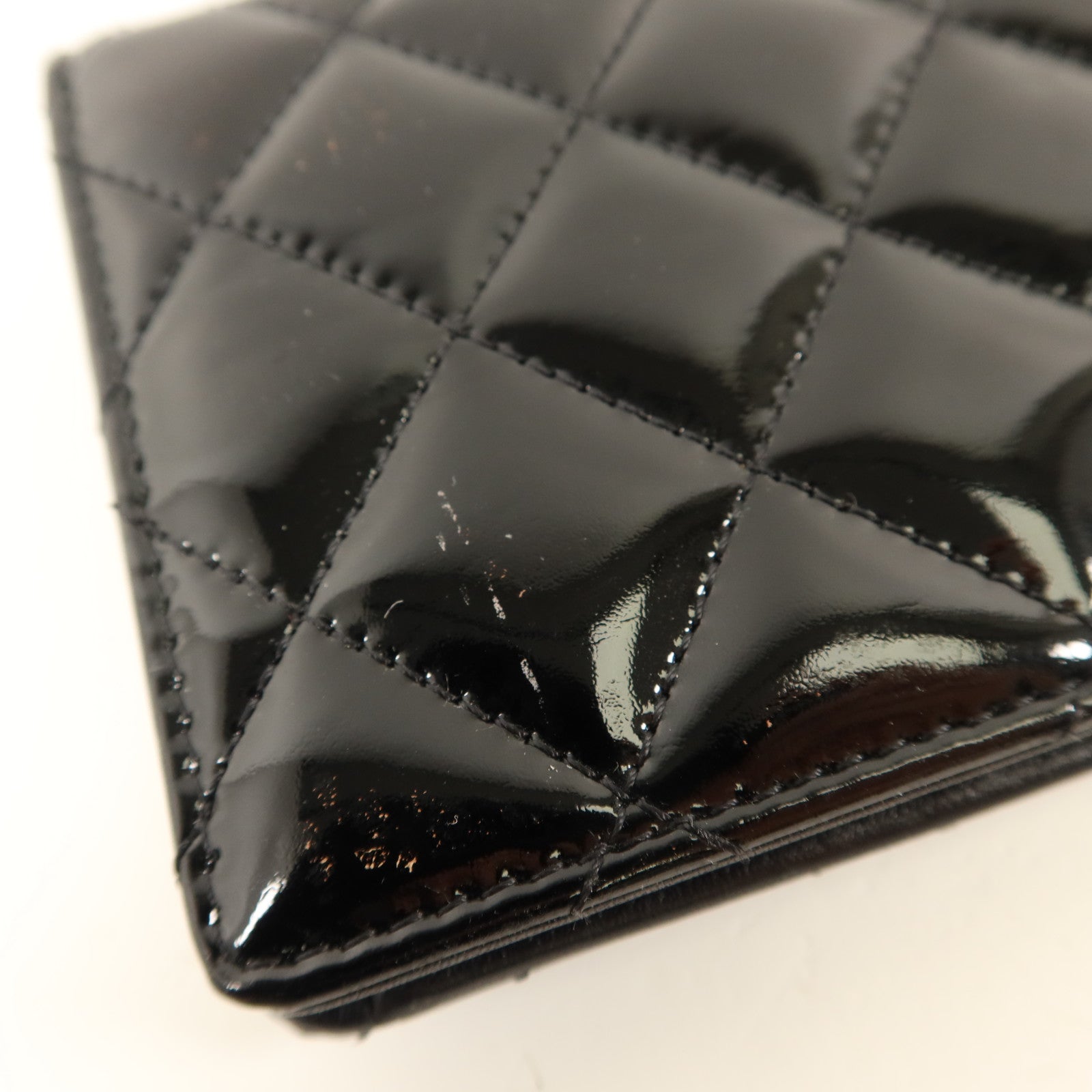 CHANEL 漆皮皮革Long Bifold Wallet銀扣長錢包