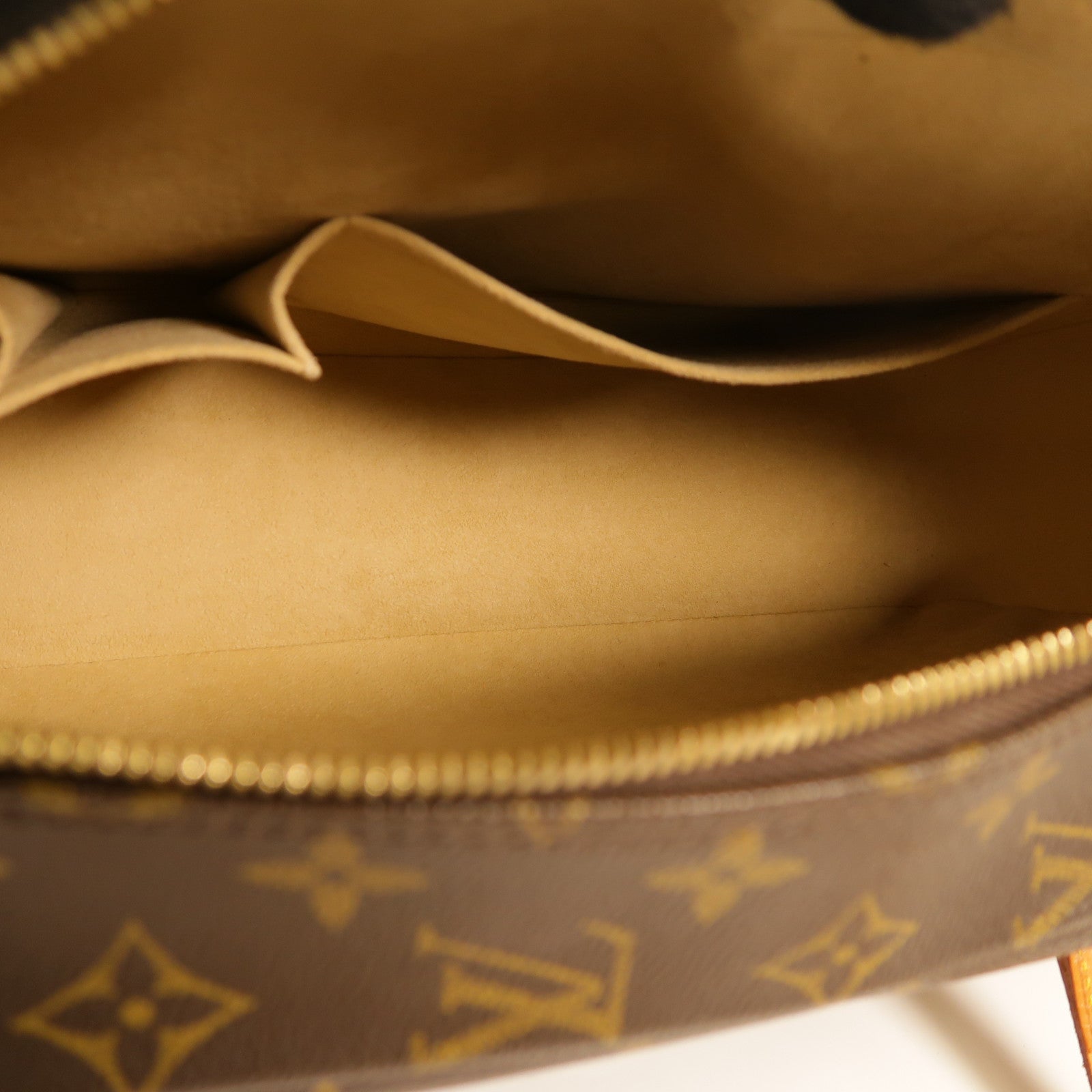 LOUIS VUITTON Monogram Cite GM金扣肩背袋棕色