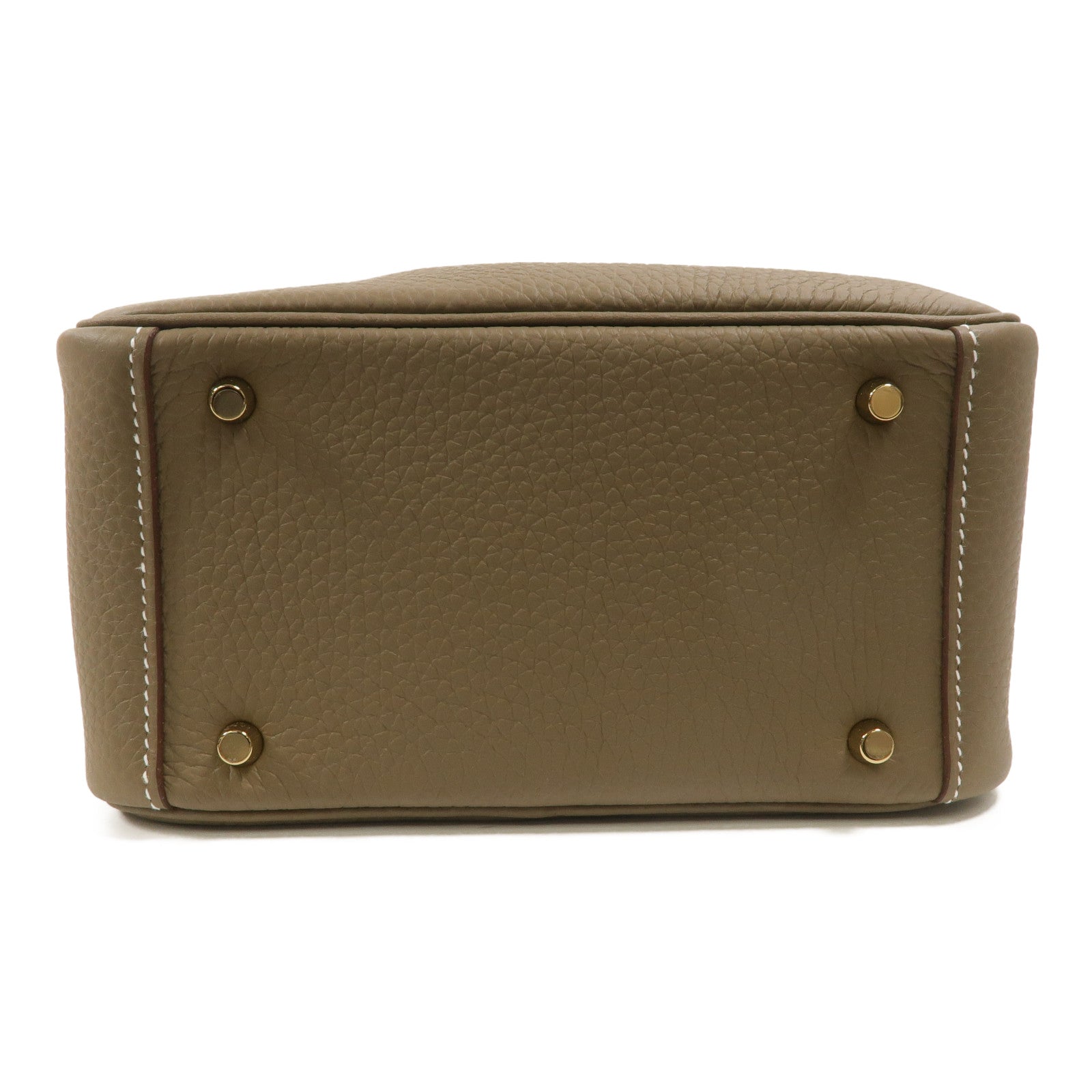 HERMES Clemence皮革Mini Lindy手挽肩背兩用袋Etoupe