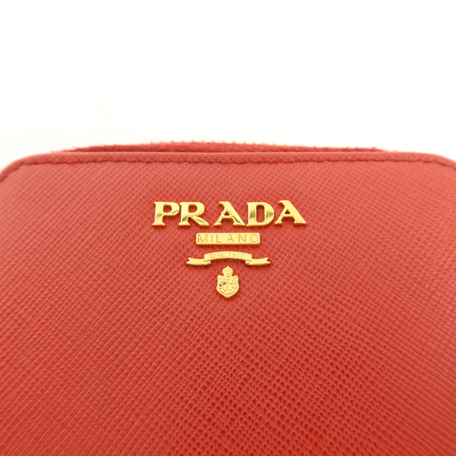 PRADA Saffiano皮革Zip Coin Case金扣零錢包
