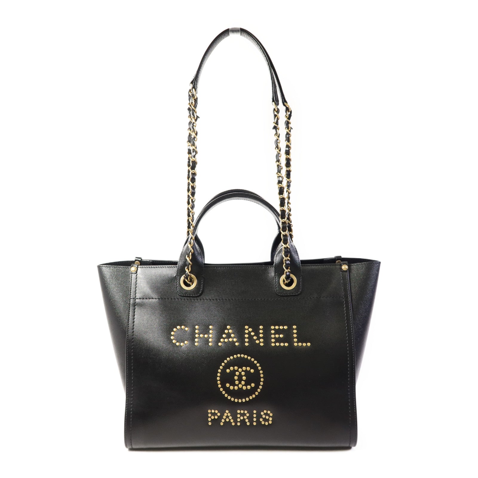 CHANEL 【激減優惠】牛皮皮革Deauville金扣手挽肩背兩用袋