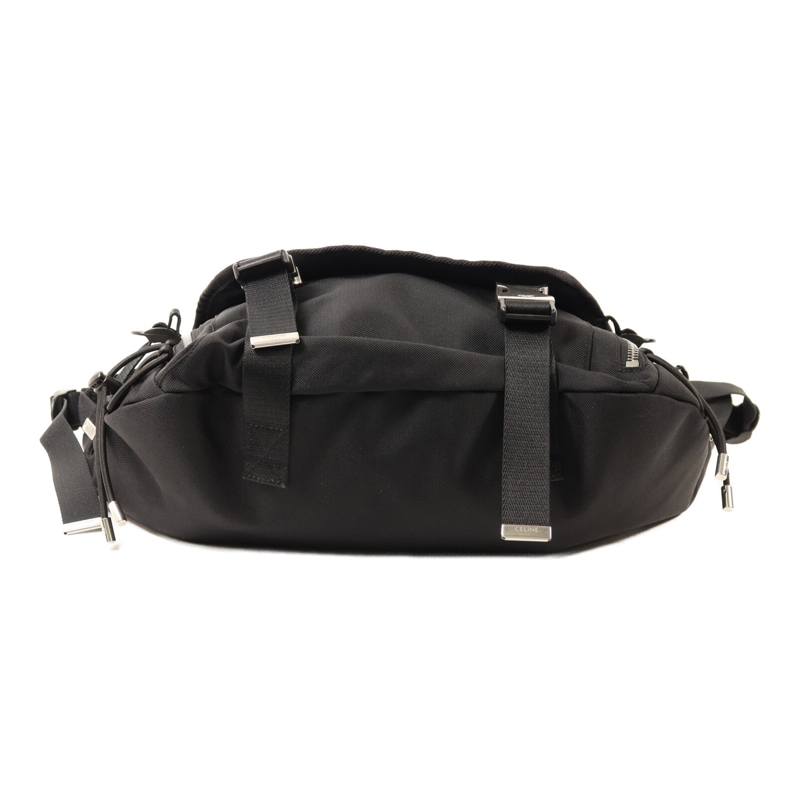 CELINE 帆布Trekking Shoulder Bag銀扣肩背袋