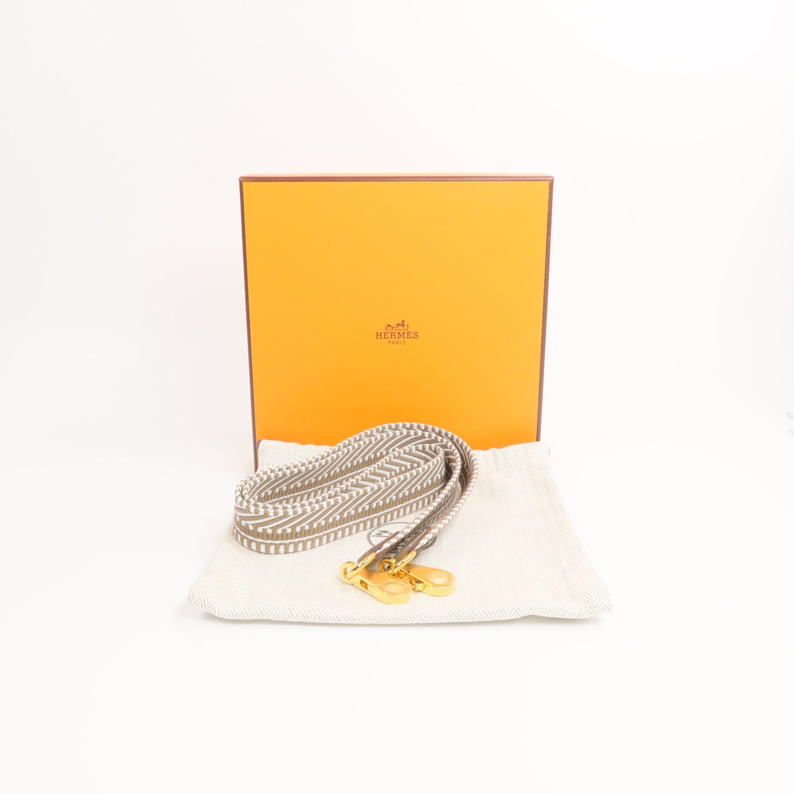 HERMES 帆布Sangle Cavale 25mm Strap肩帶Etoupe