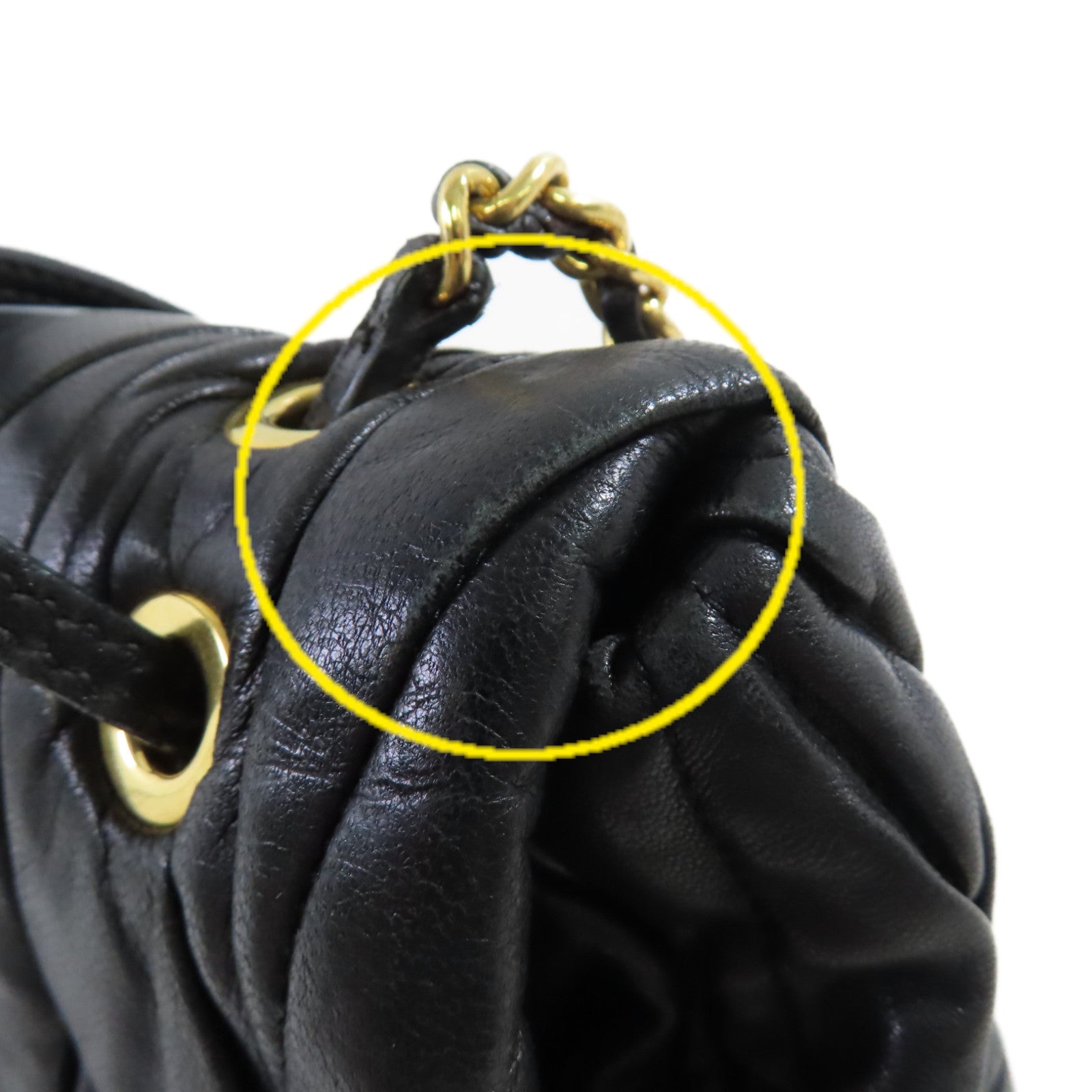 Miu Miu 牛皮皮革Shoulder Bag金扣肩背袋黑色