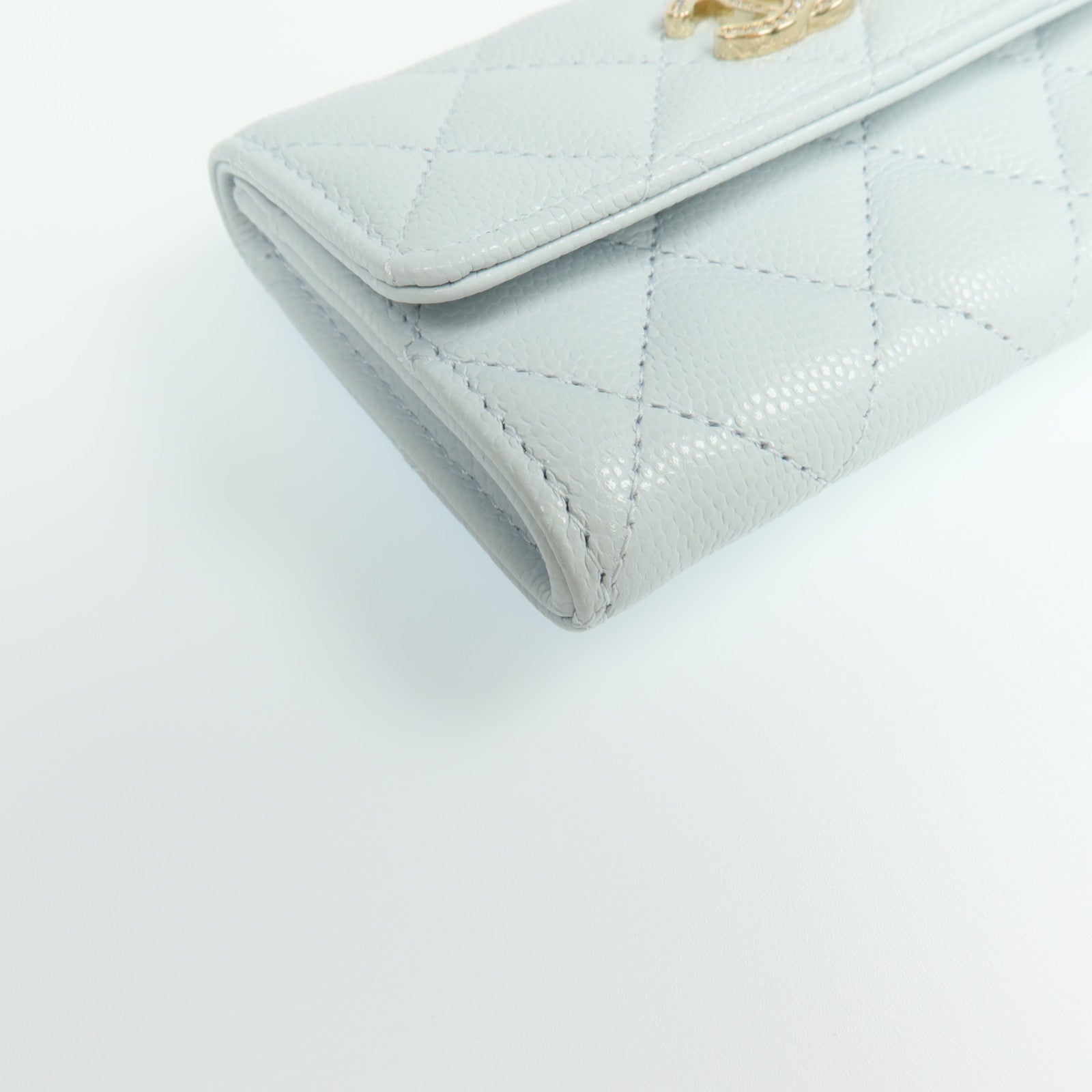 CHANEL 牛皮皮革Card Case銀扣卡片套