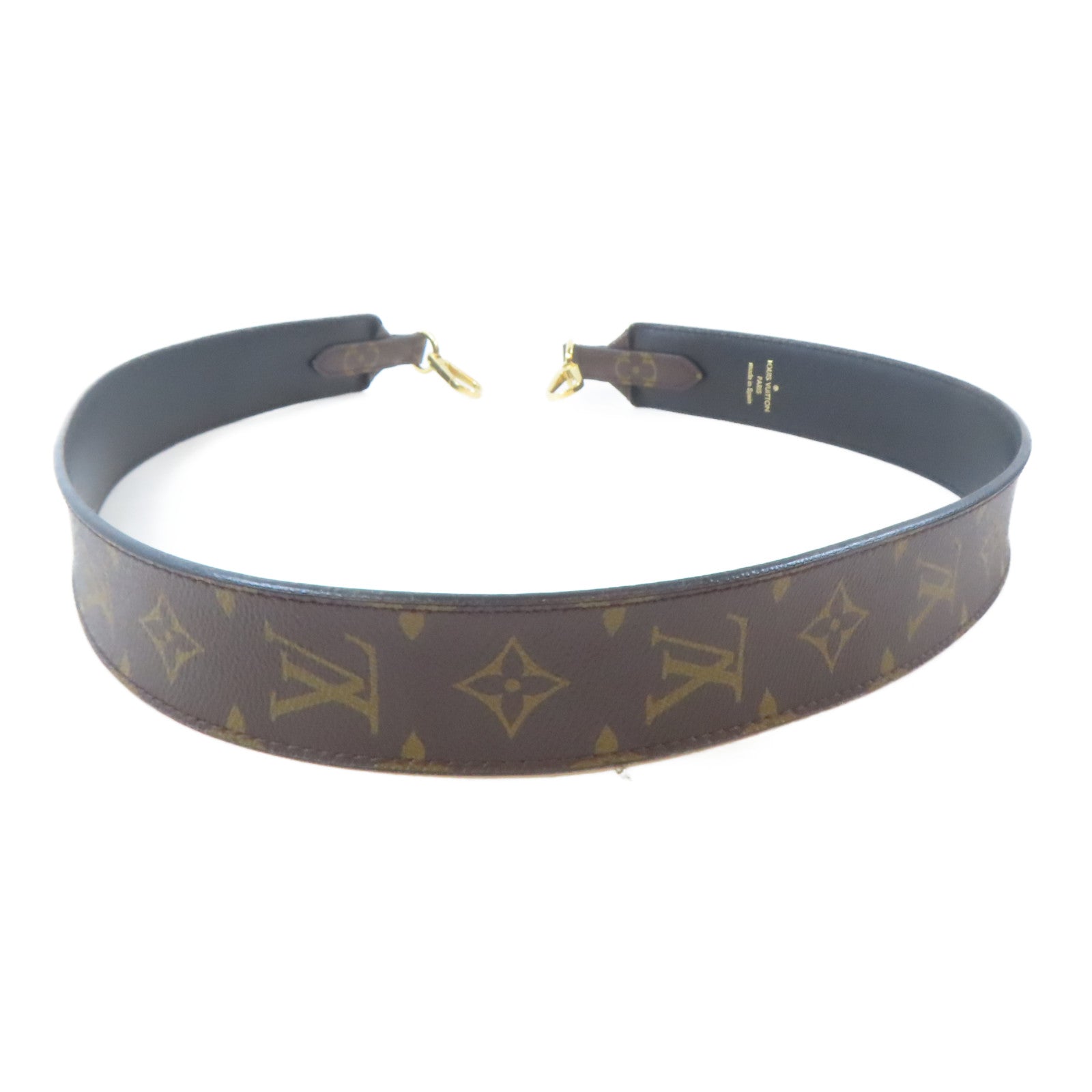 LOUIS VUITTON Monogram Shoulder Strap金扣肩帶啡色