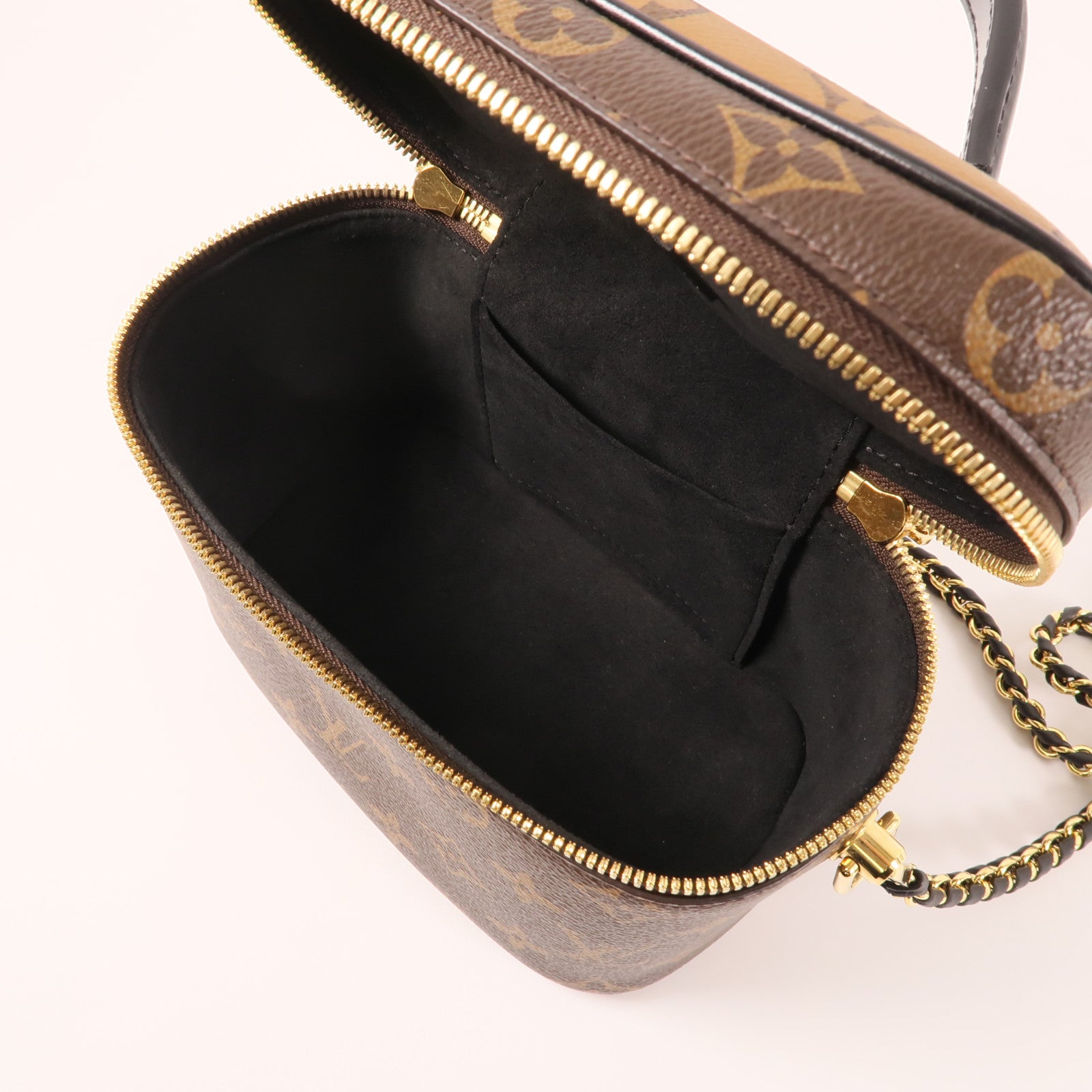 LOUIS VUITTON Monogram Reverse Vanity PM金扣手挽肩背兩用袋