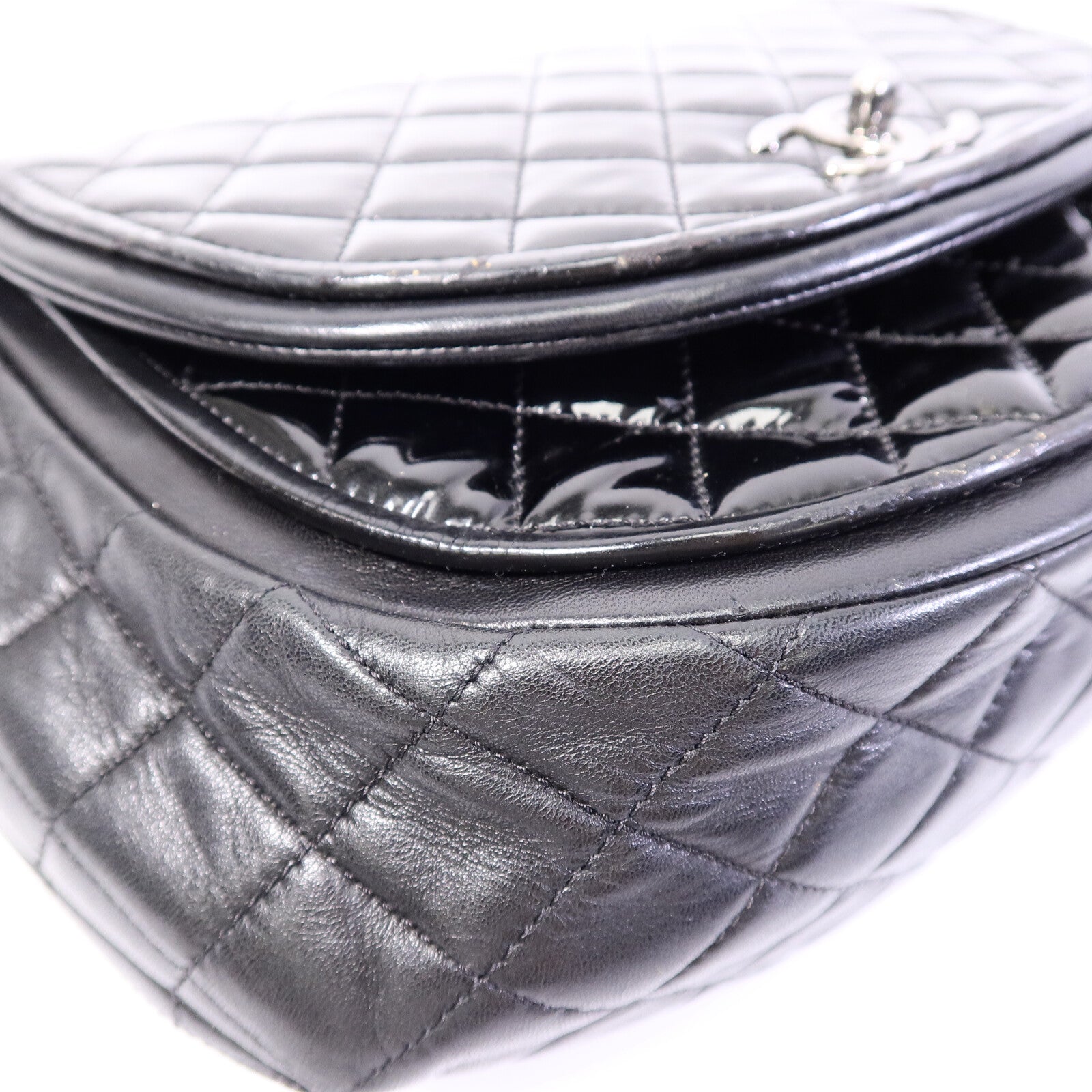 CHANEL 【激減優惠】漆皮皮革Shoulder Bag銀扣鏈帶肩背袋