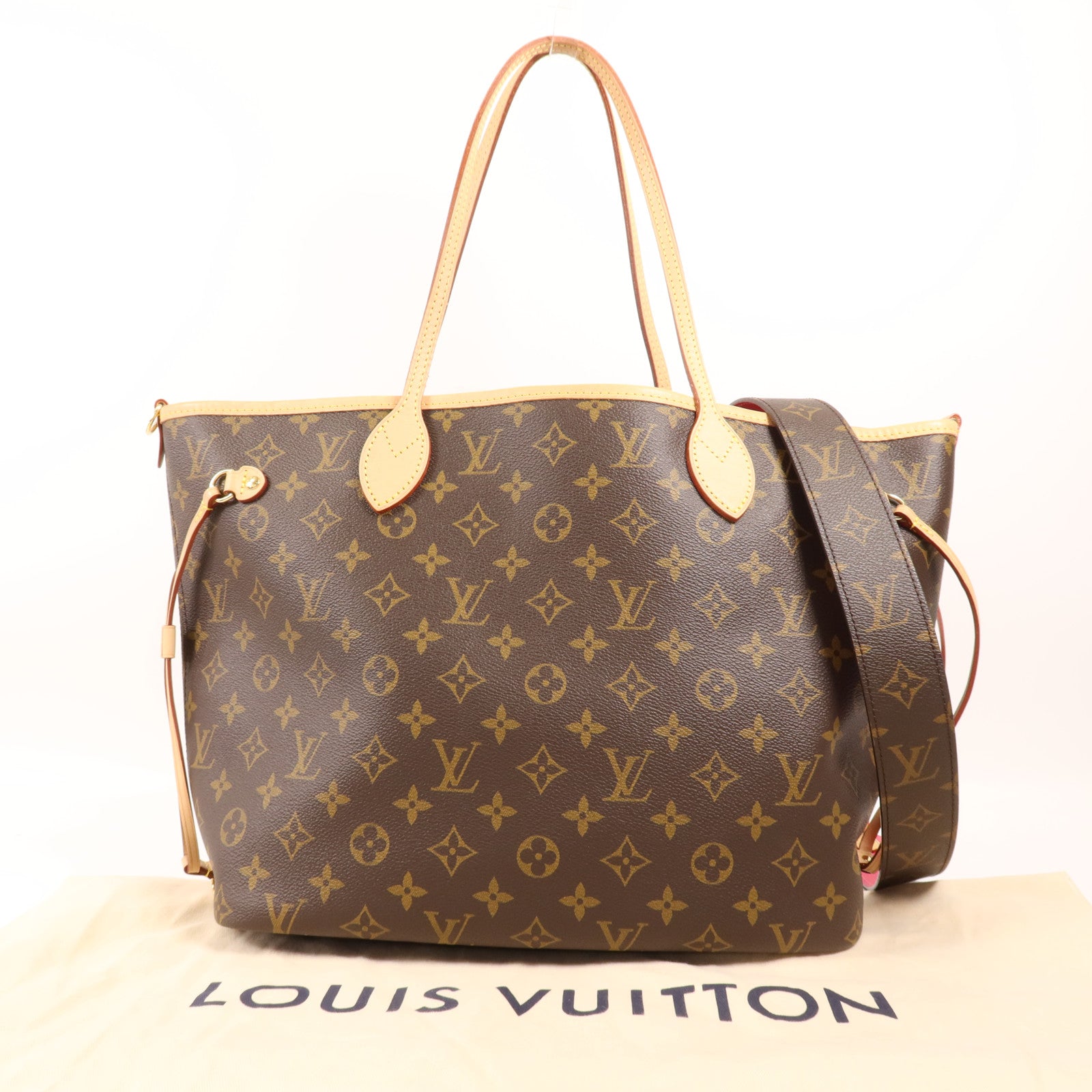 LOUIS VUITTON Monogram Neverfull Bandoulière Inside Out MM金扣手挽肩背兩用袋