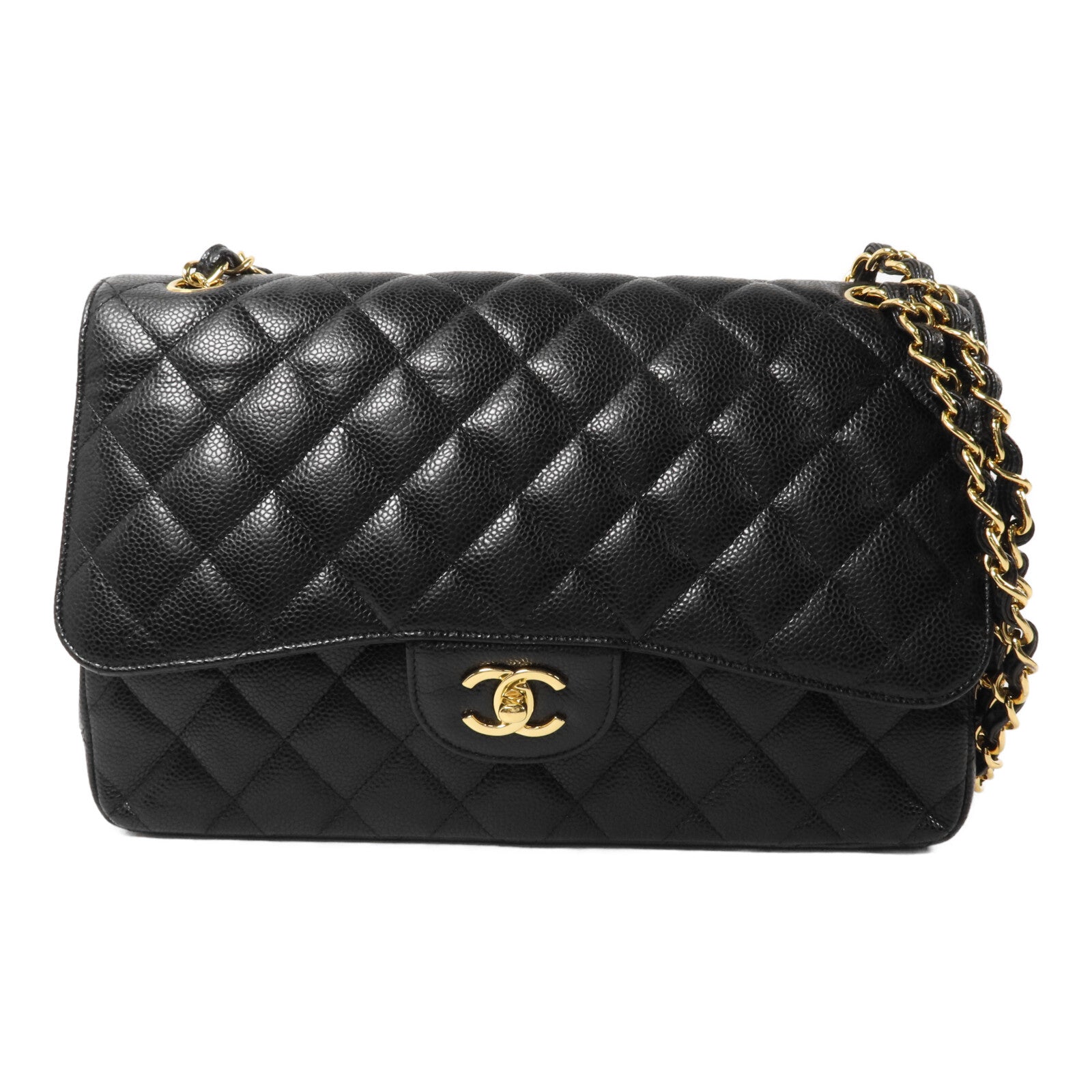 CHANEL 牛皮皮革Large Classic鏈帶肩背袋
