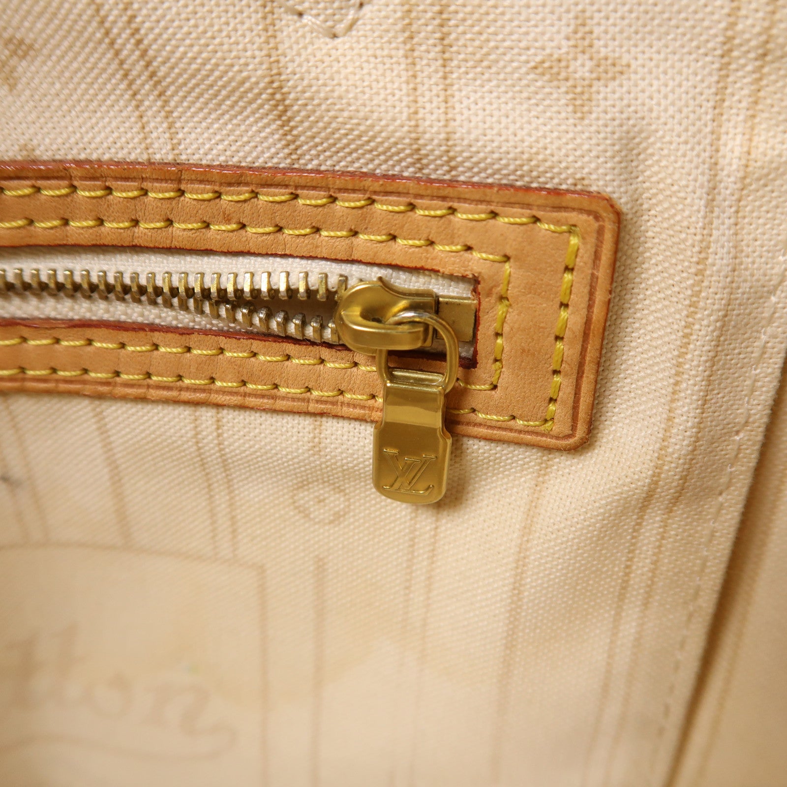 LOUIS VUITTON Damier Azur Neverfull MM金扣肩背袋