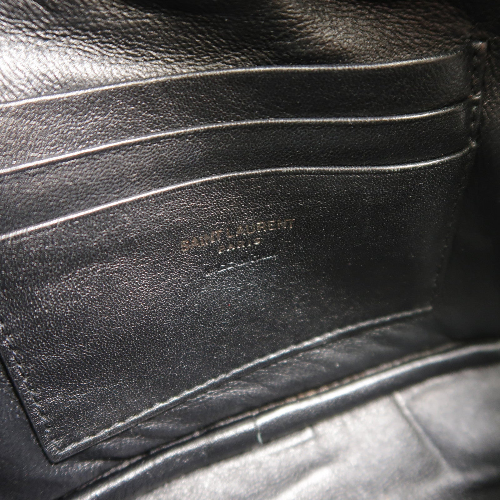 SAINT LAURENT 牛皮皮革Lou Mini鏈帶肩背袋